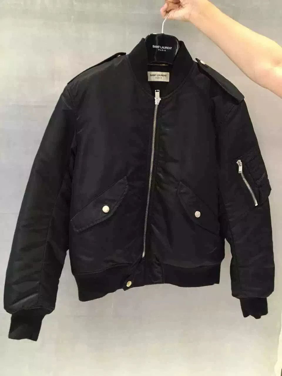 Yves Saint Laurent Saint Laurent Black Bomber Jacket Size S / US 4 / IT 40 - 1 Thumbnail