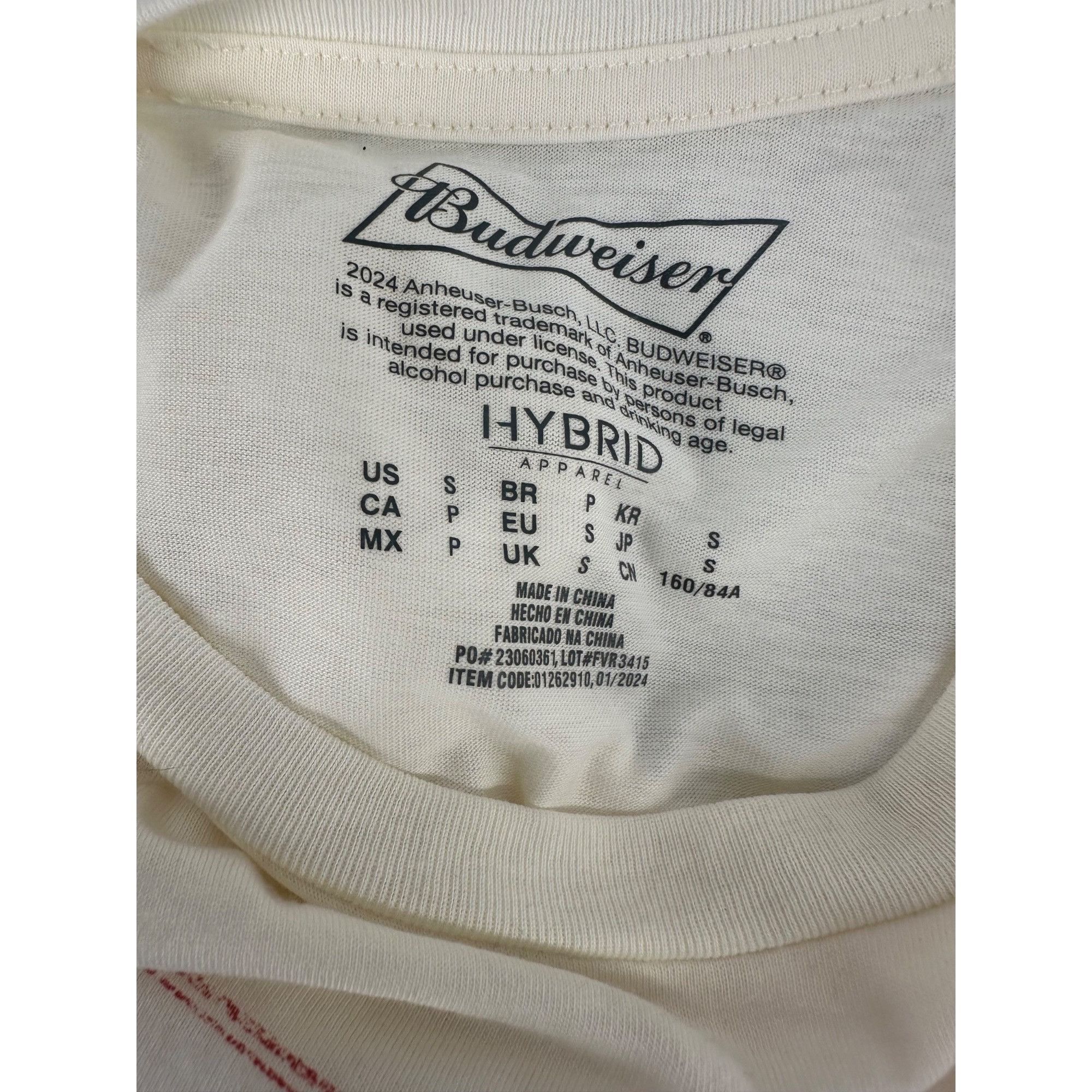 Budweiser Budweiser Menswear Retro Graphic Tee Small Cream Vintage Log Size US S / EU 44-46 / 1 - 6 Thumbnail