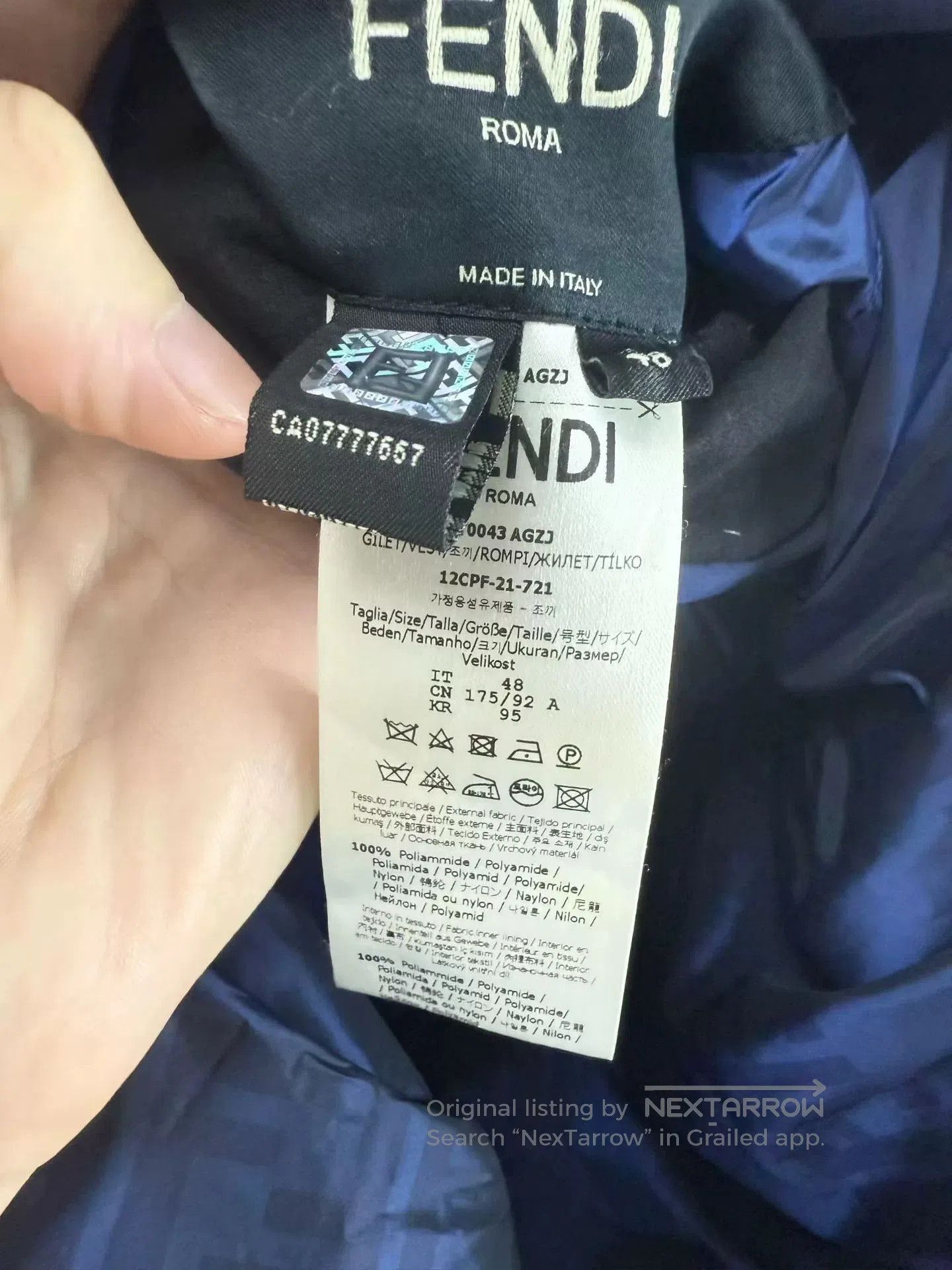 Fendi reversible blue down vest by Fendi. Size US L / EU 52-54 / 3 - 7 Thumbnail