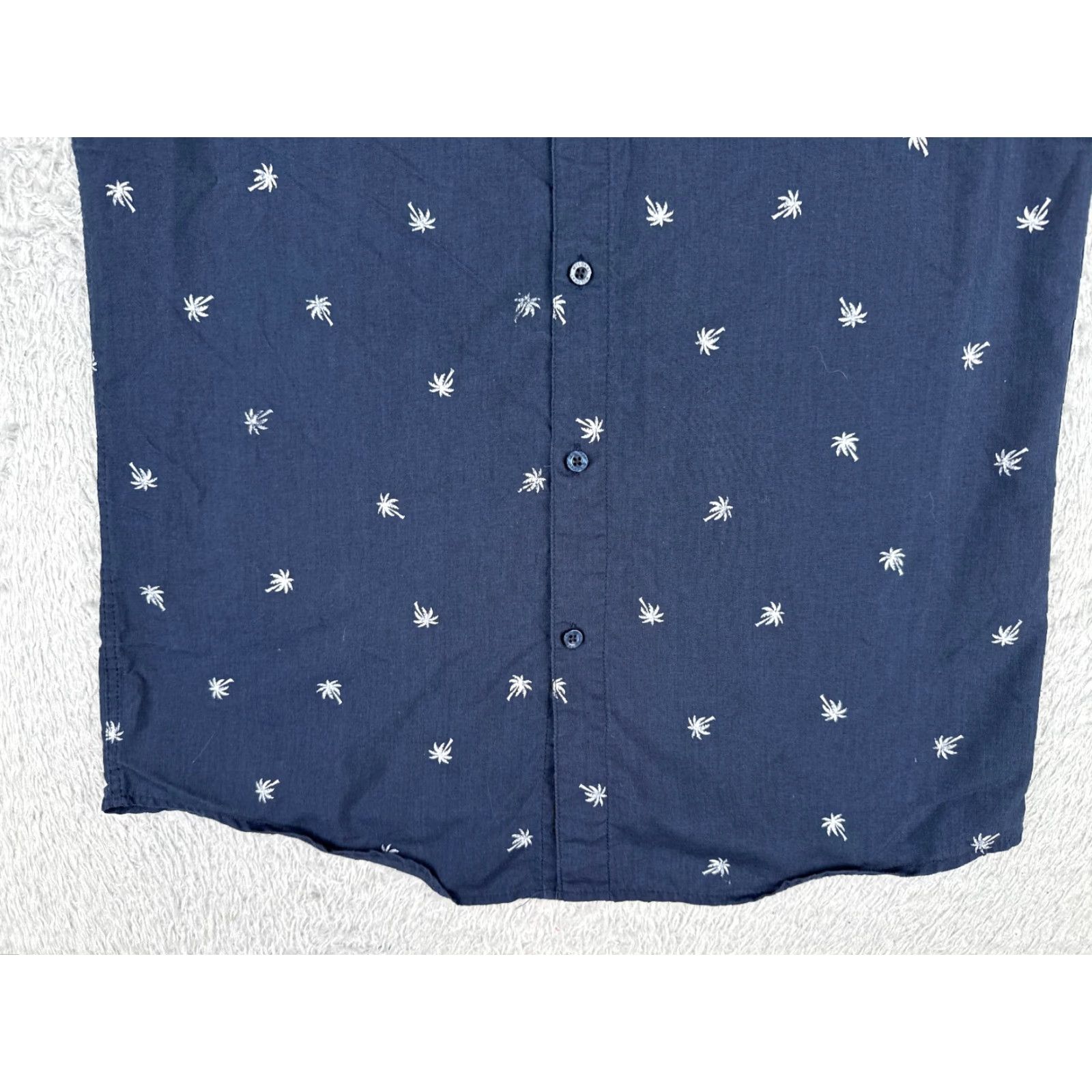 CO Molokai Surf Co Hawaiian Shirt Adult Medium Blue Palm Tree All Over Print Cotton Blend Button-Up Short Sleeve Mens Size US M / EU 48-50 / 2 - 5 Thumbnail