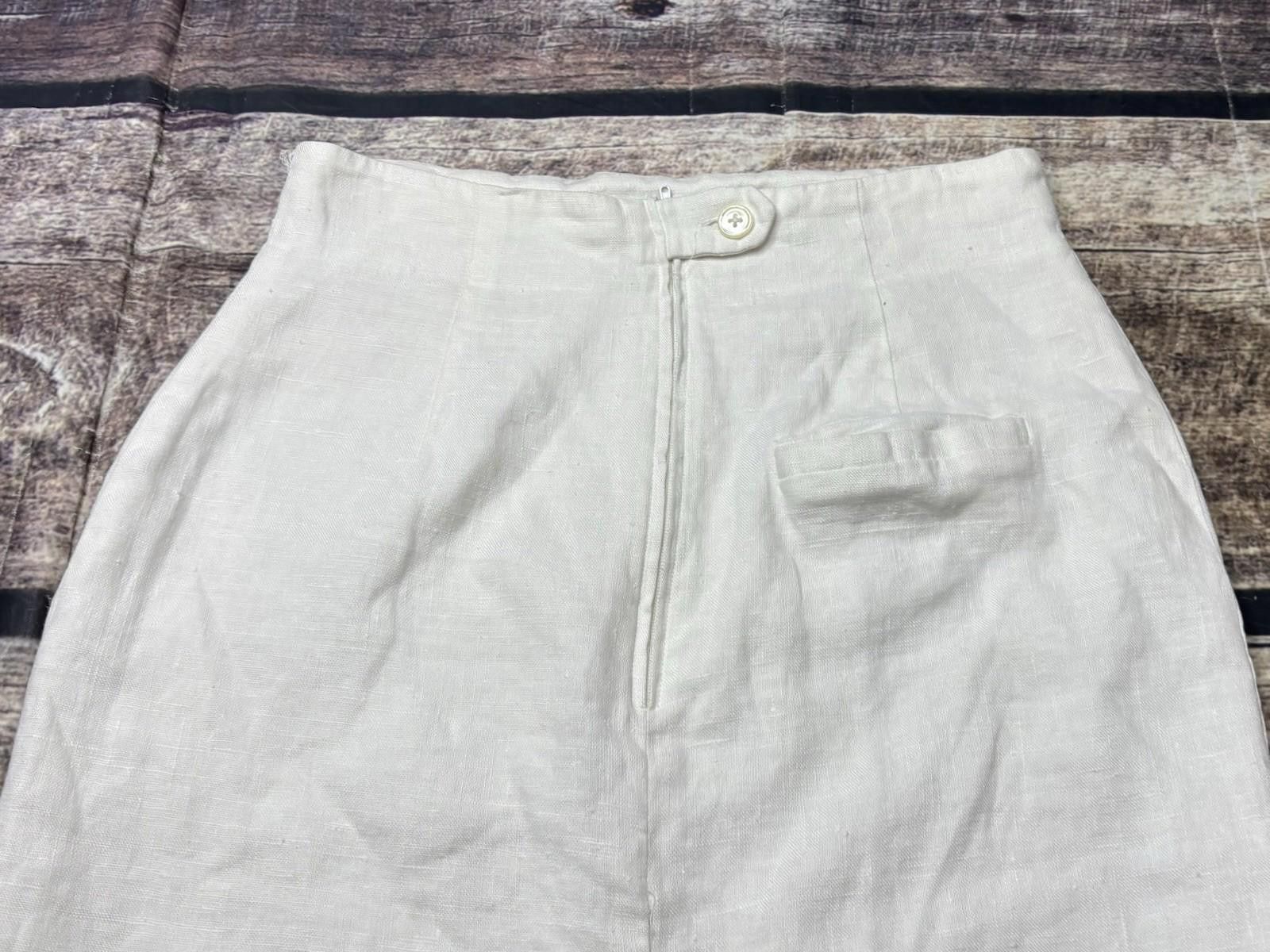 Jennifer Lopez VTG Jenna Skirt Womens Size 8 Linen White Pencil Size 30" / US 8 / IT 44 - 8 Thumbnail