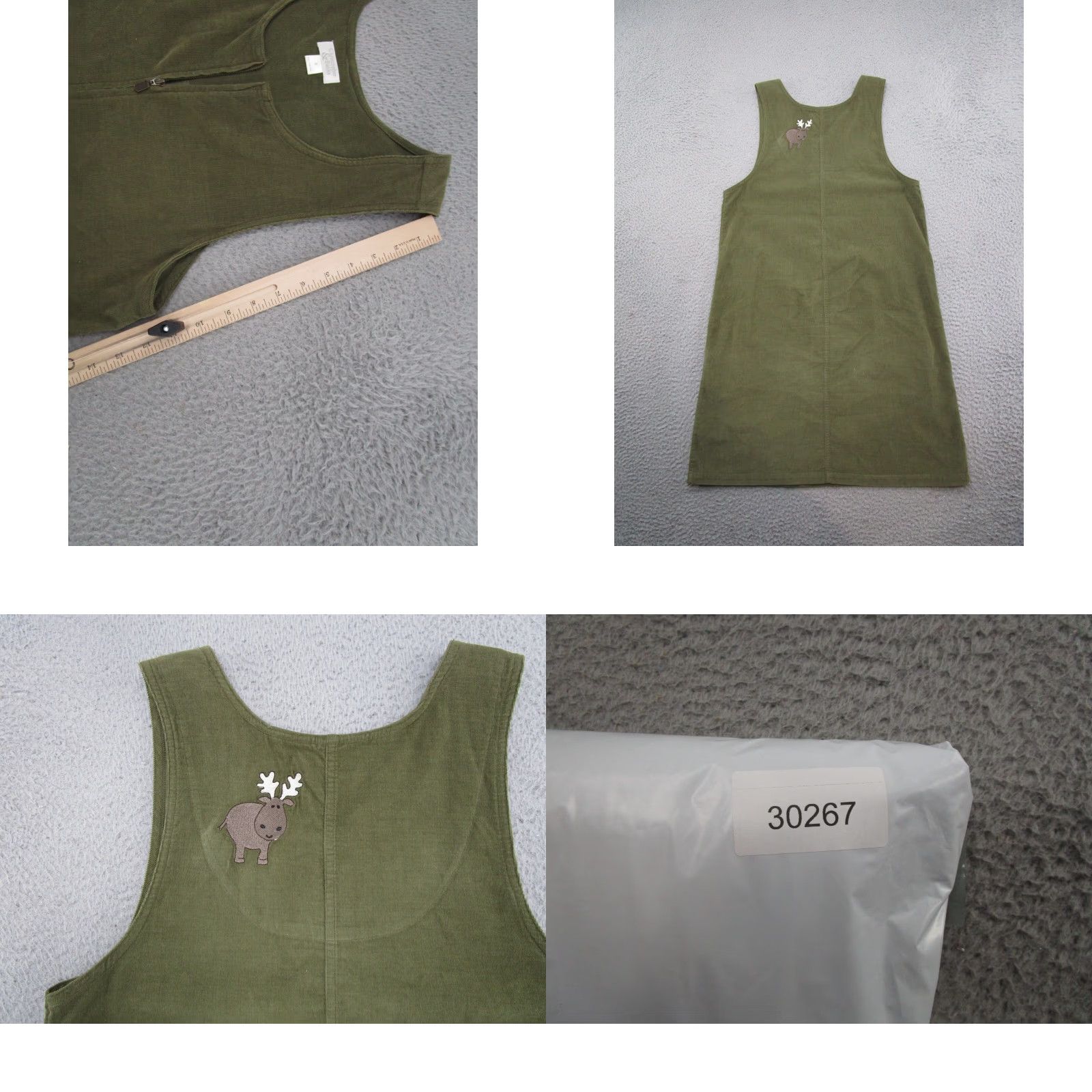 Vintage VINTAGE Christopher & Banks Dress Animals Fishing Green Corduroy Sleeveless S Size S / US 4 / IT 40 - 8 Thumbnail