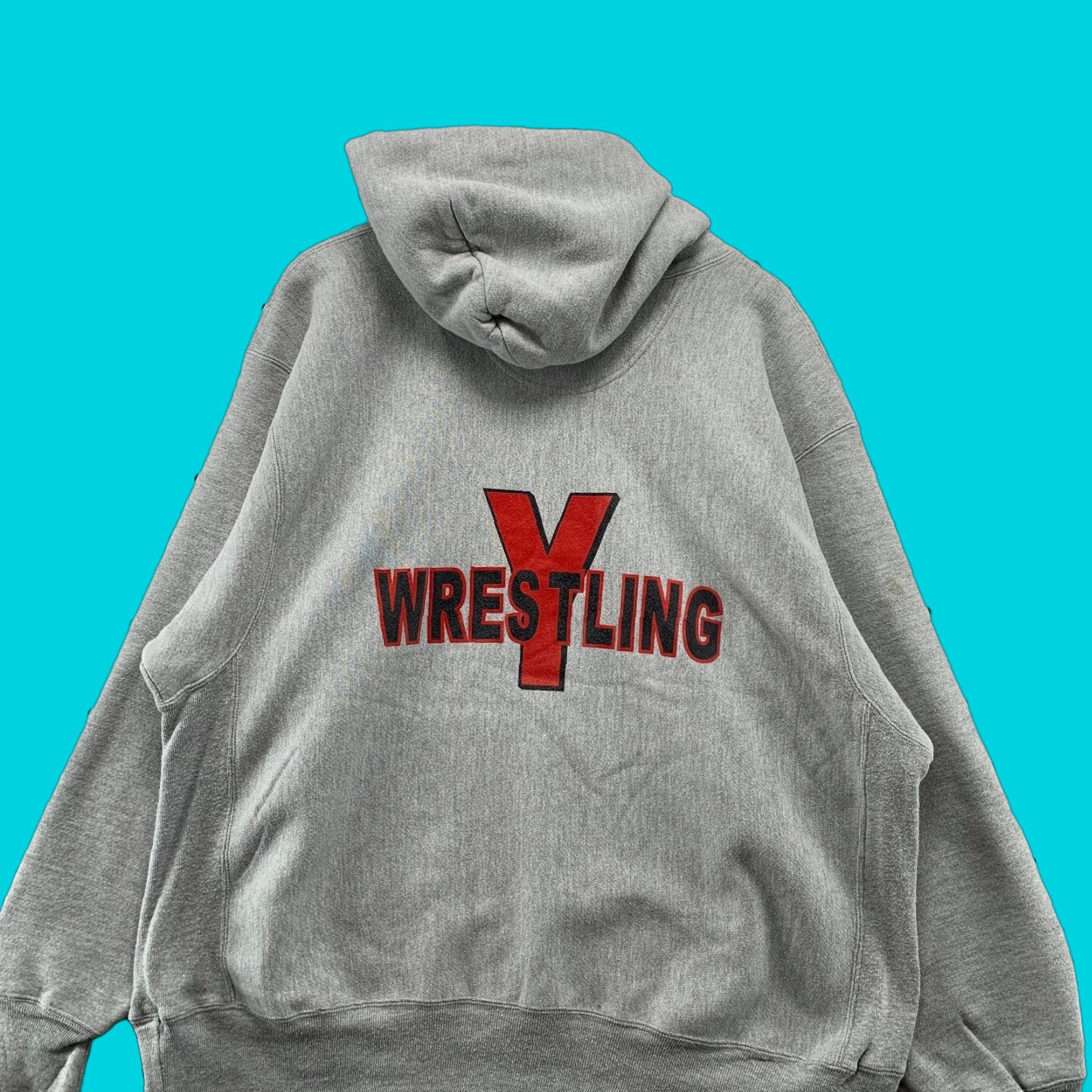 Vintage Champion Reverse Weave Sweatshirt Mens XL Gray Y Wrestling Heavyweight