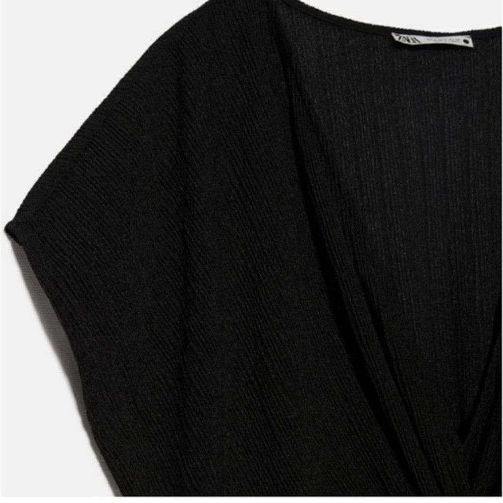 Zara Zara Women's Black Twisted V-Neck Blouse Size Medium Size M / US 6-8 / IT 42-44 - 6 Thumbnail