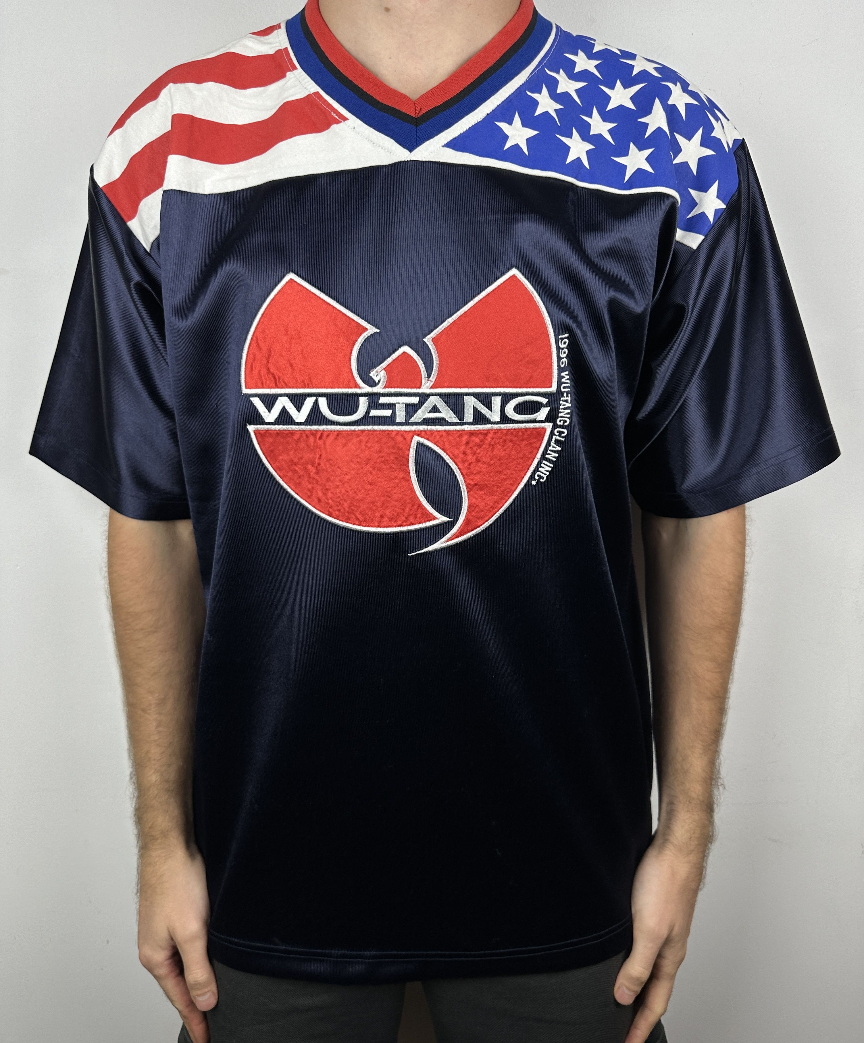 Wu-Tang Clan Wu-Tang Clan 90s Vintage USA Flag Jersey T Shirt Tee Rap Size US XL / EU 56 / 4 - 2 Thumbnail