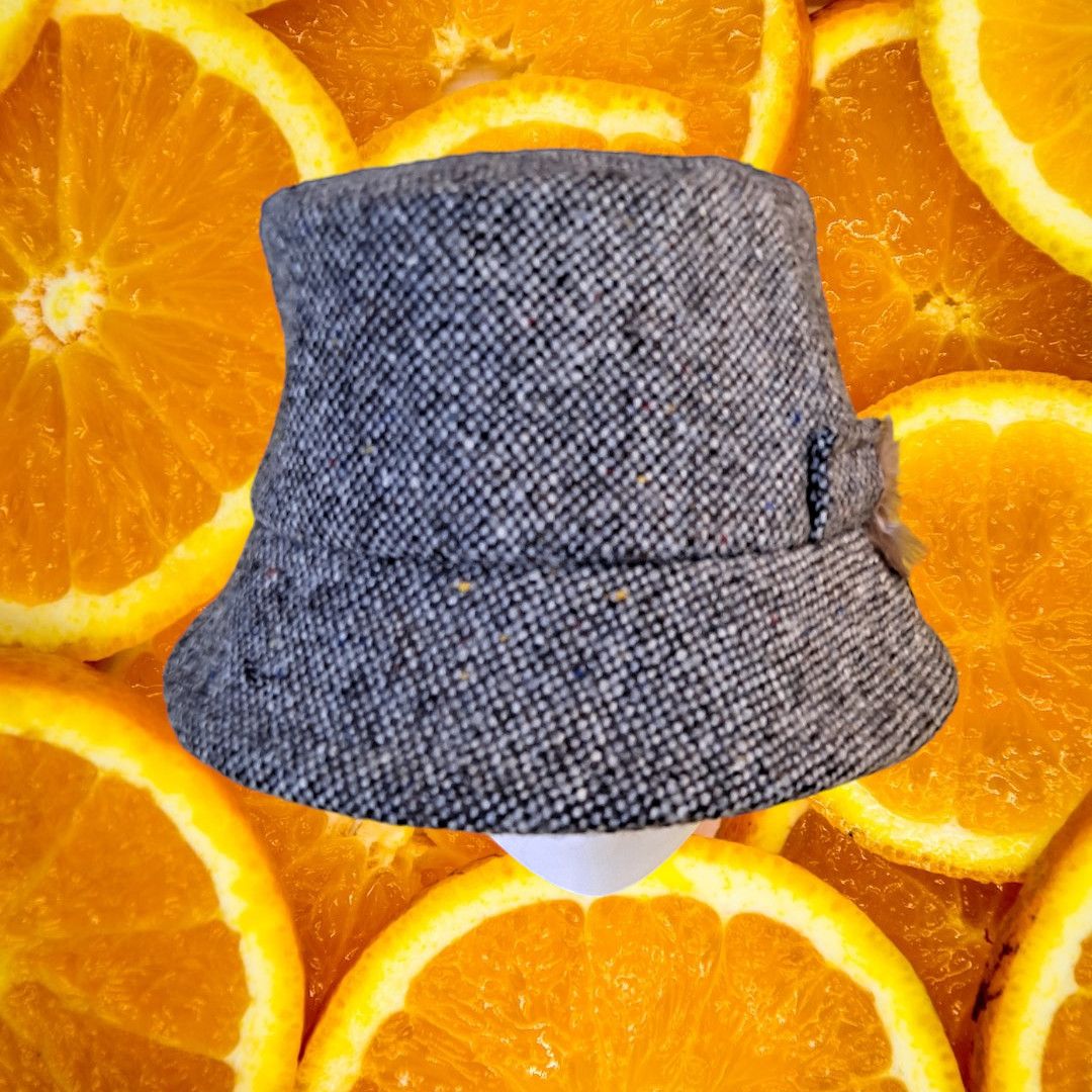 Hanna Hats Walking Hat Black and White Tweed Size Large