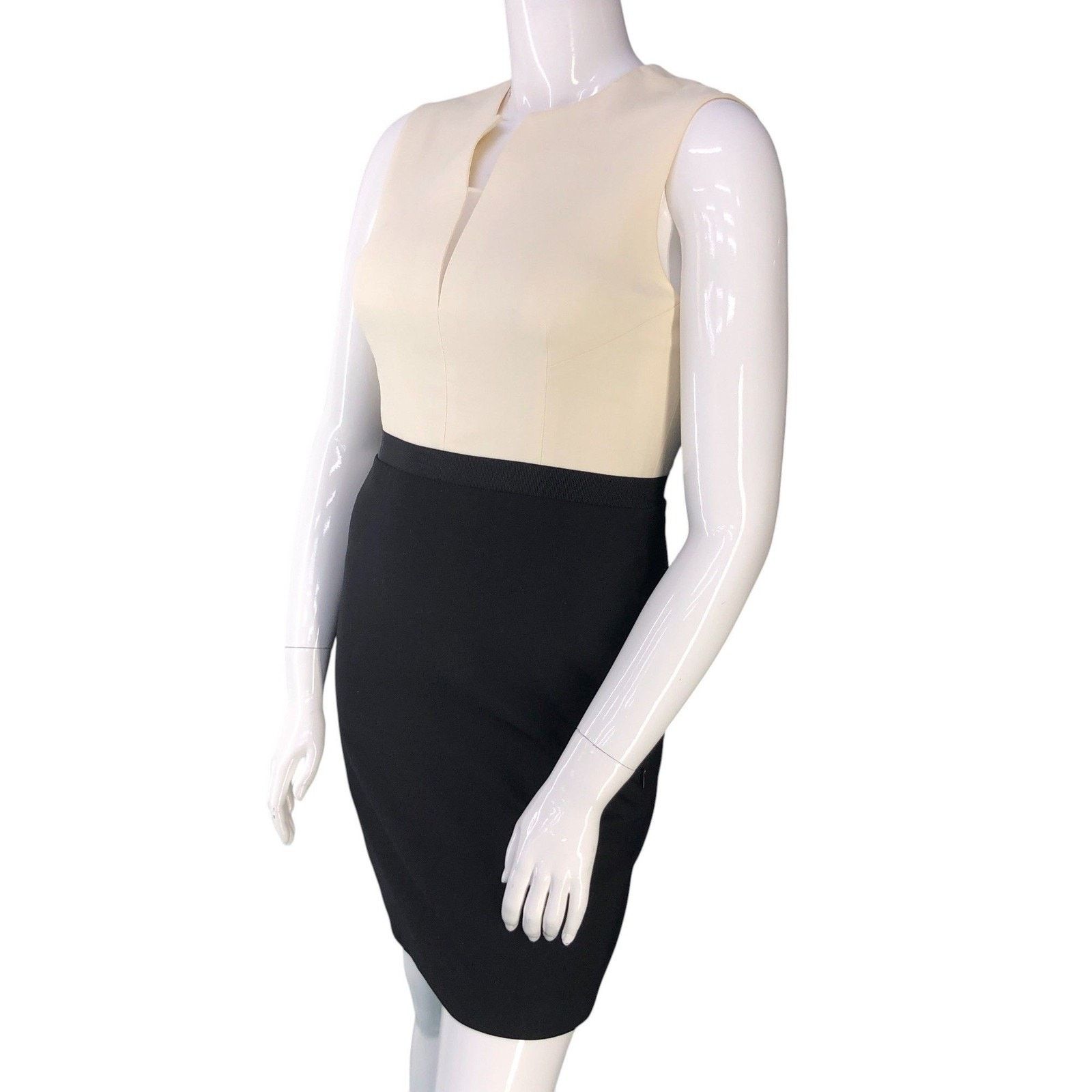 3.1 Phillip Lim 3.1 Phillip Lim Dress 10 Ivory Black Sheath Sleeveless Size L / US 10 / IT 46 - 4 Thumbnail