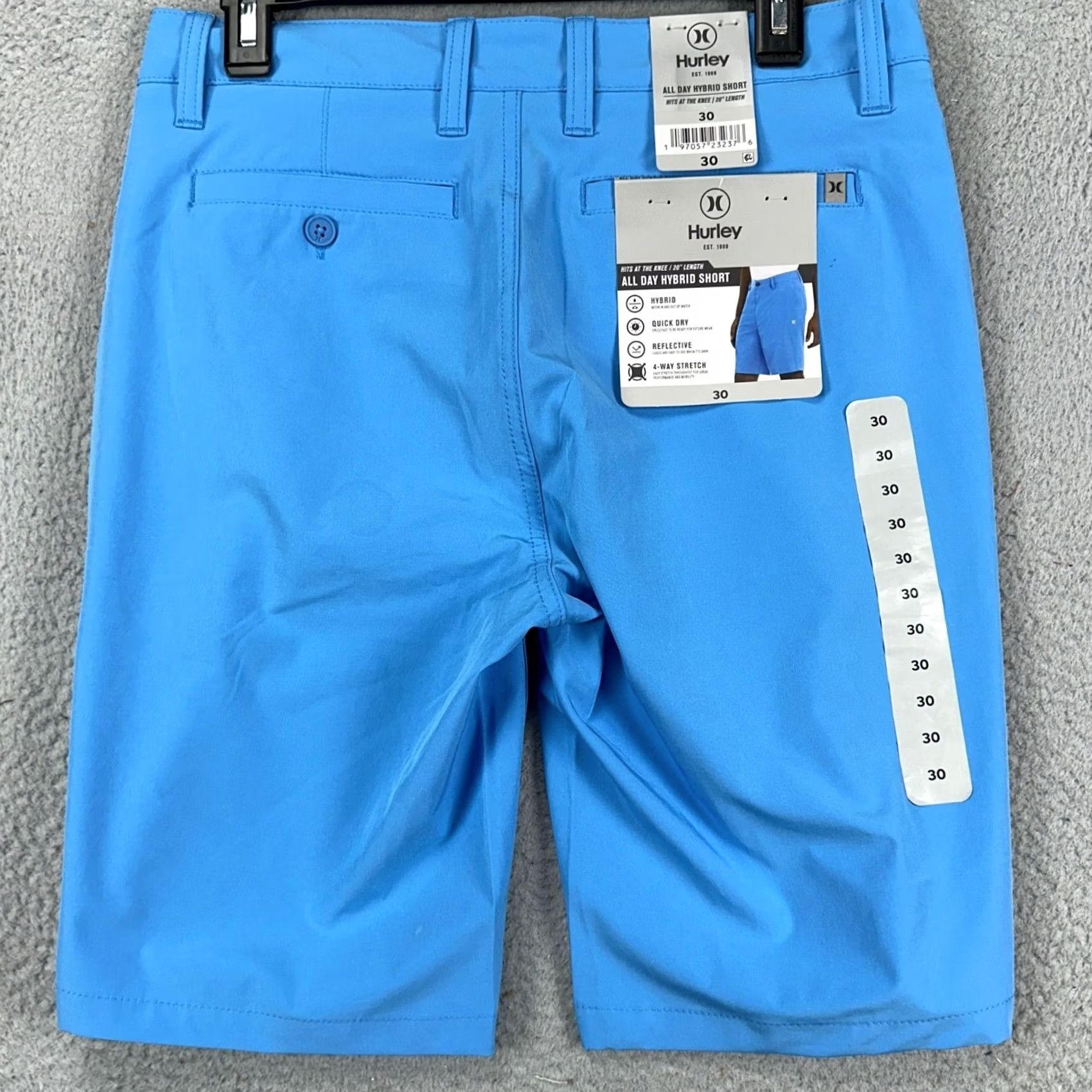 Hurley Hurley Mens All Day Hybrid Shorts 30 Blue Chino Stretch Flat Front Outdoor NEW Size US 30 / EU 46 - 3 Thumbnail