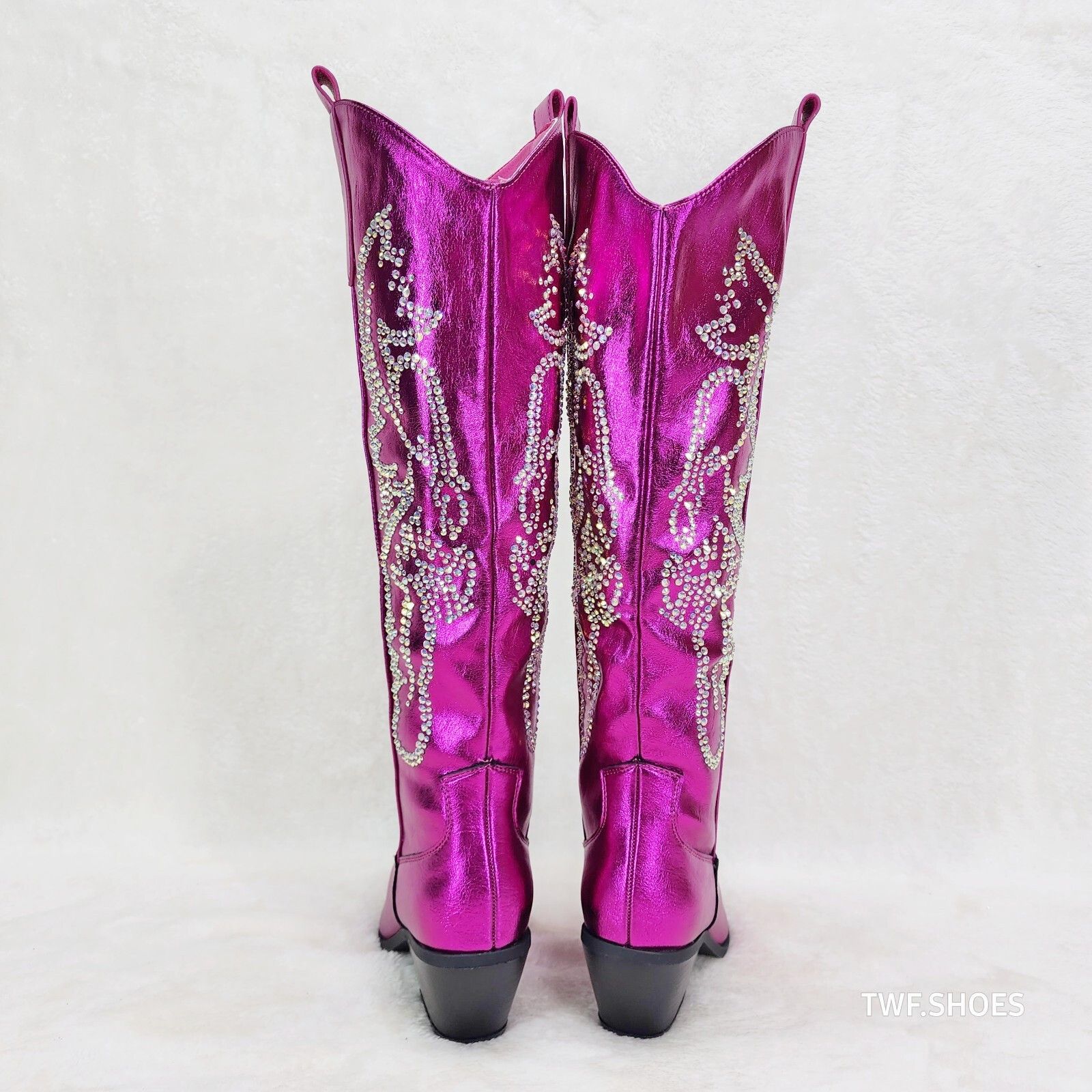 Other Razzle Metallic Pink Fuchsia Country Western Cowgirl Knee Bo Size US 6.5 / IT 36.5 - 5 Thumbnail