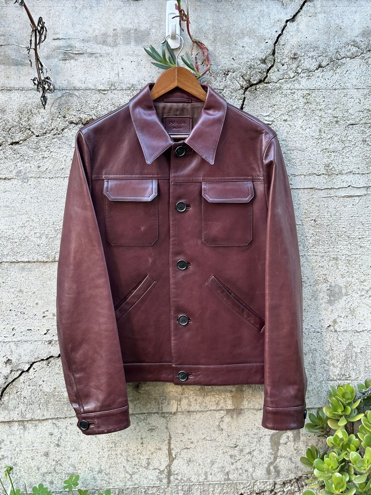 Prada RARE GRAIL Prada luxurious dyed leather jacket Size US M / EU 48-50 / 2 - 2 Thumbnail