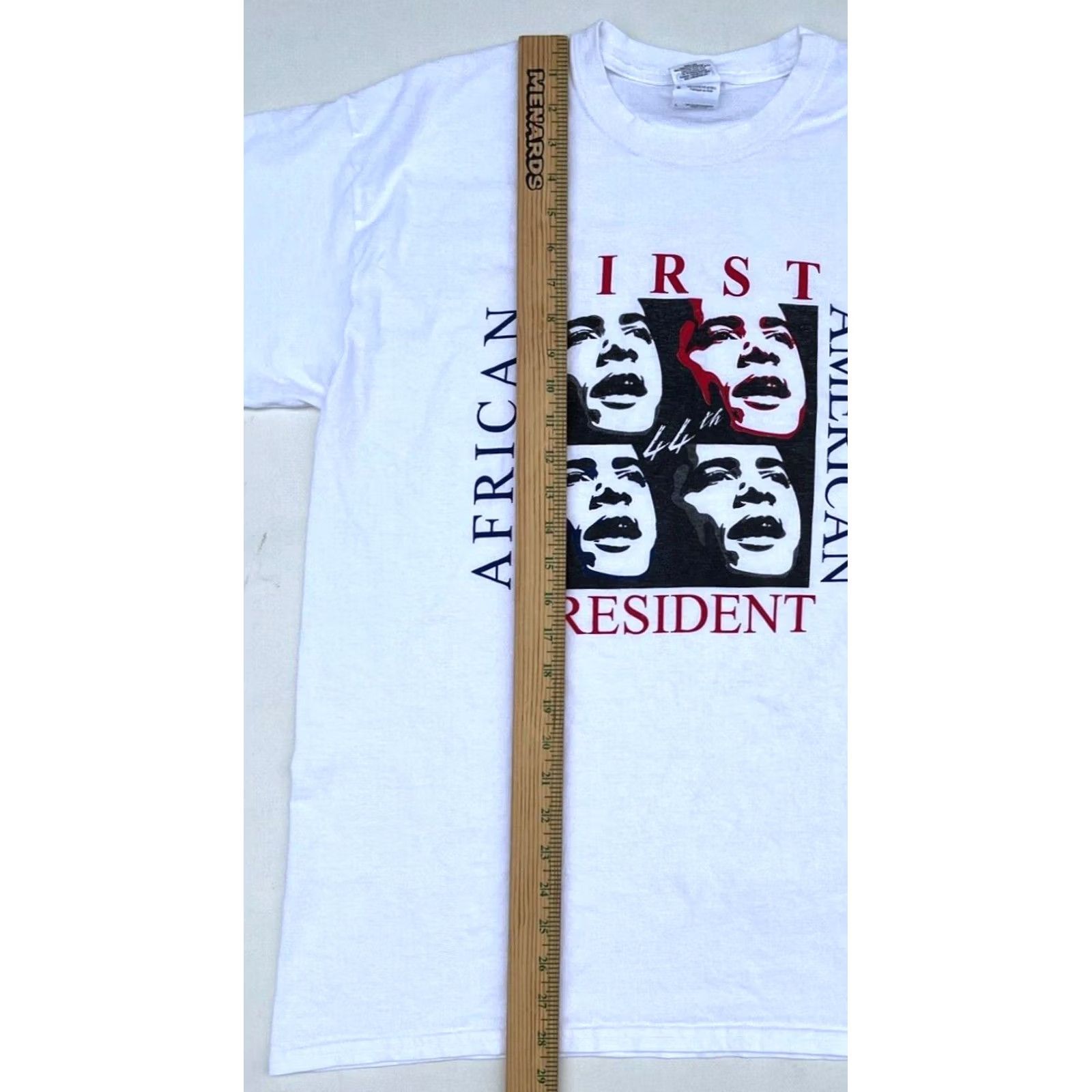 Gildan VINTAGE Obama First African American President T-shirt Unisex Adult Sz L White Gildan Heavy Cotton USA 90s Mens Size US L / EU 52-54 / 3 - 5 Thumbnail