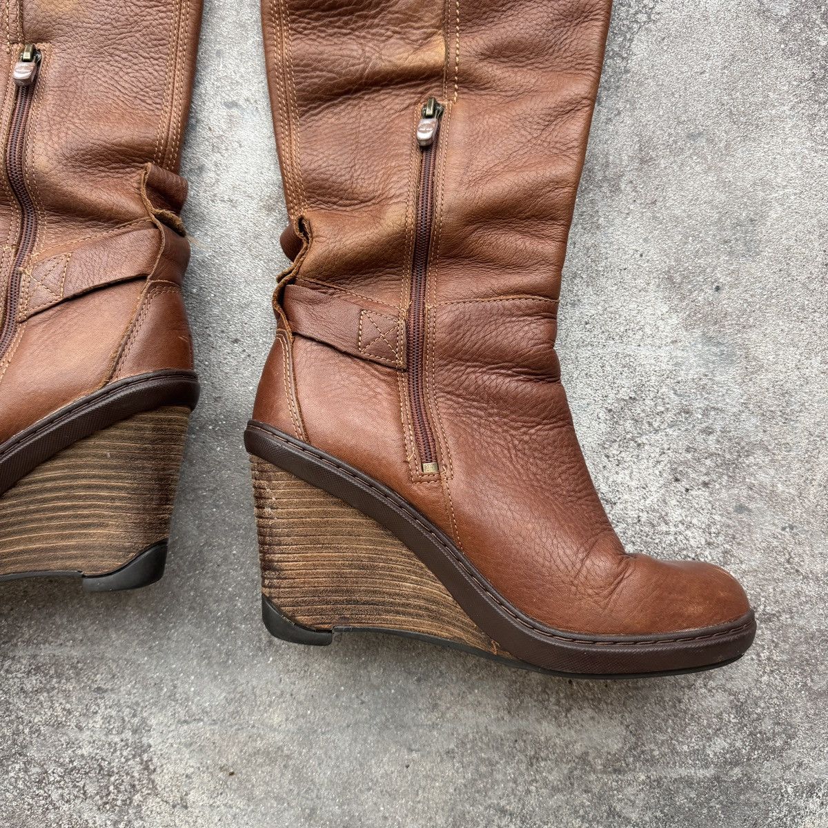Timberland Timberland Vintage Faded Leather Y2K Wedge Boots Size US 8 / IT 38 - 9 Thumbnail