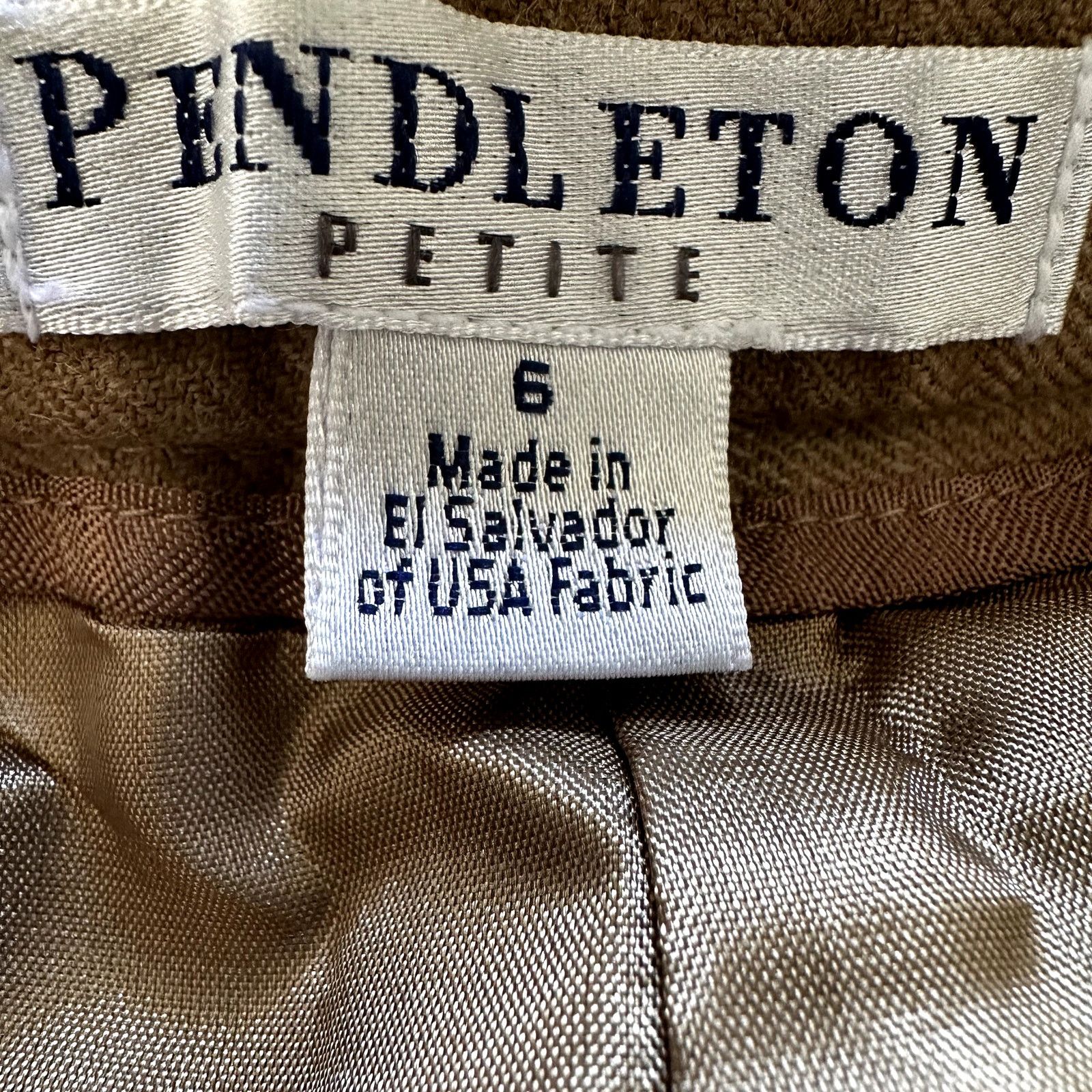 Pendleton Pendleton Petite Dress Pant Pleated Straight 100% Wool Tan 6 Size 28" / US 6 / IT 42 - 3 Thumbnail