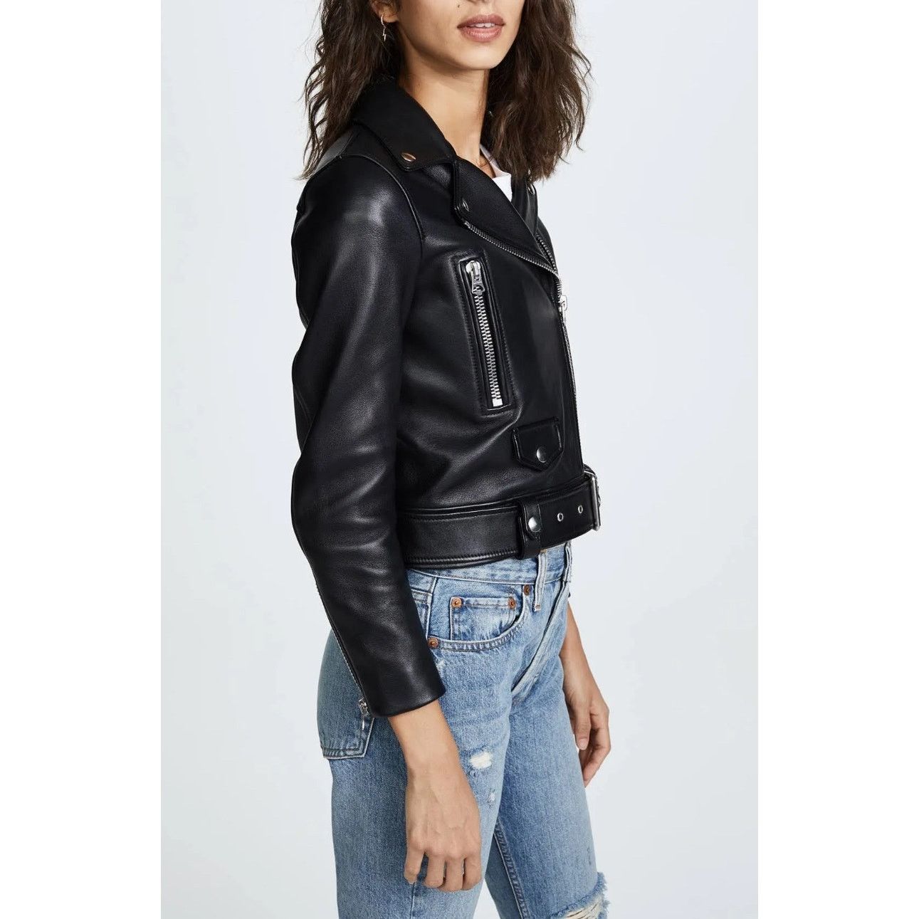 Acne Studios Acne Studios - Mock Leather Biker Jacket/ L / Black Size L / US 10 / IT 46 - 1 Thumbnail