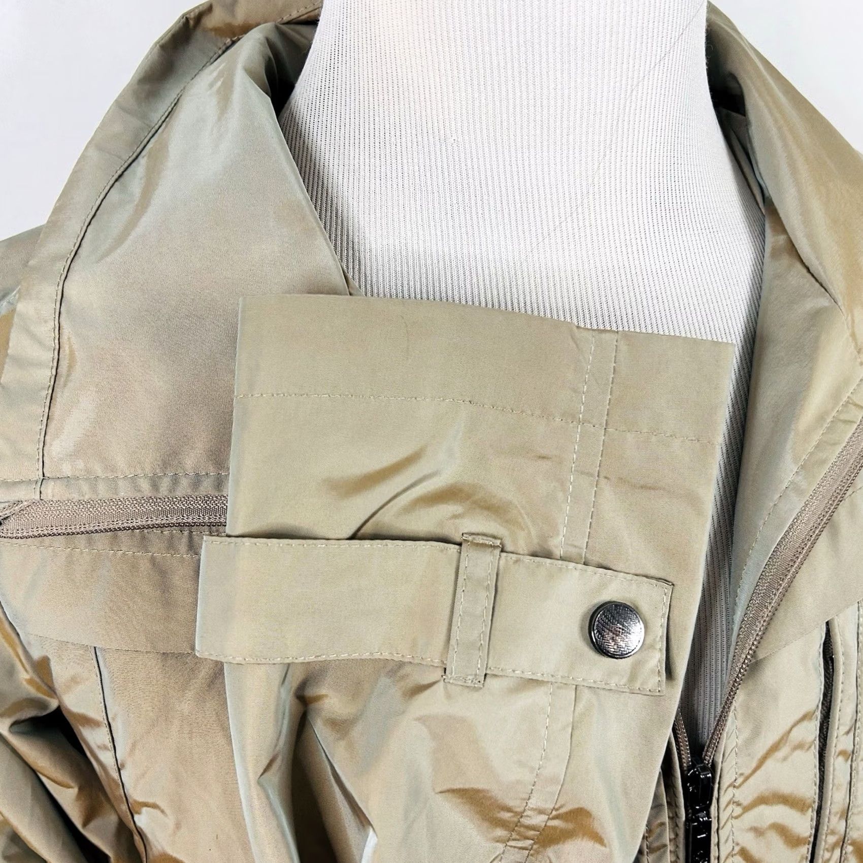Cole Haan Cole Haan Trench Coat Hooded Beige Poly Nylon Full Zip Beltless Regular L Women CAD Beige Trench Coat Hooded Zip Coat Size L / US 10 / IT 46 - 4 Thumbnail
