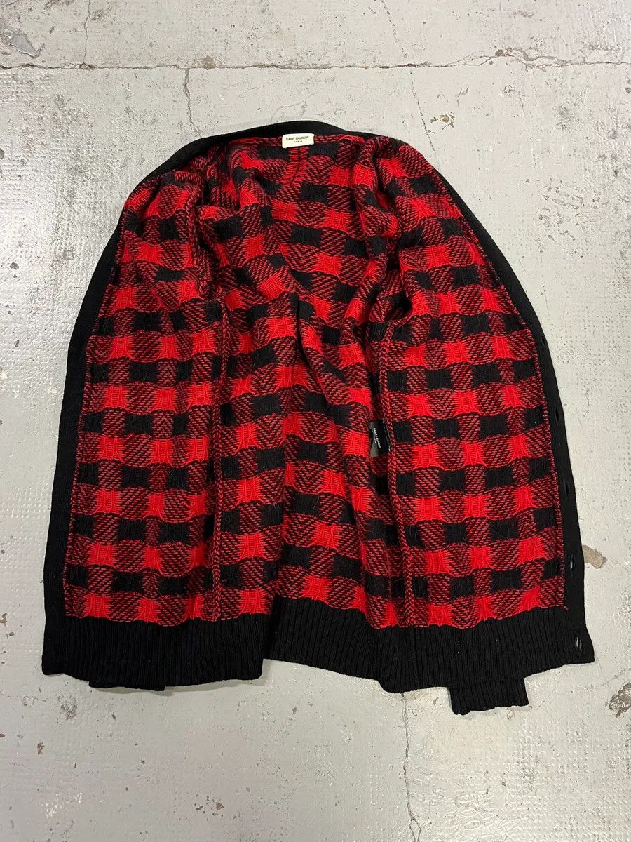 Saint Laurent Paris FW2014 Saint Laurent Alpaca Wool Red & Black Checkered Cardigan Size US S / EU 44-46 / 1 - 9 Thumbnail