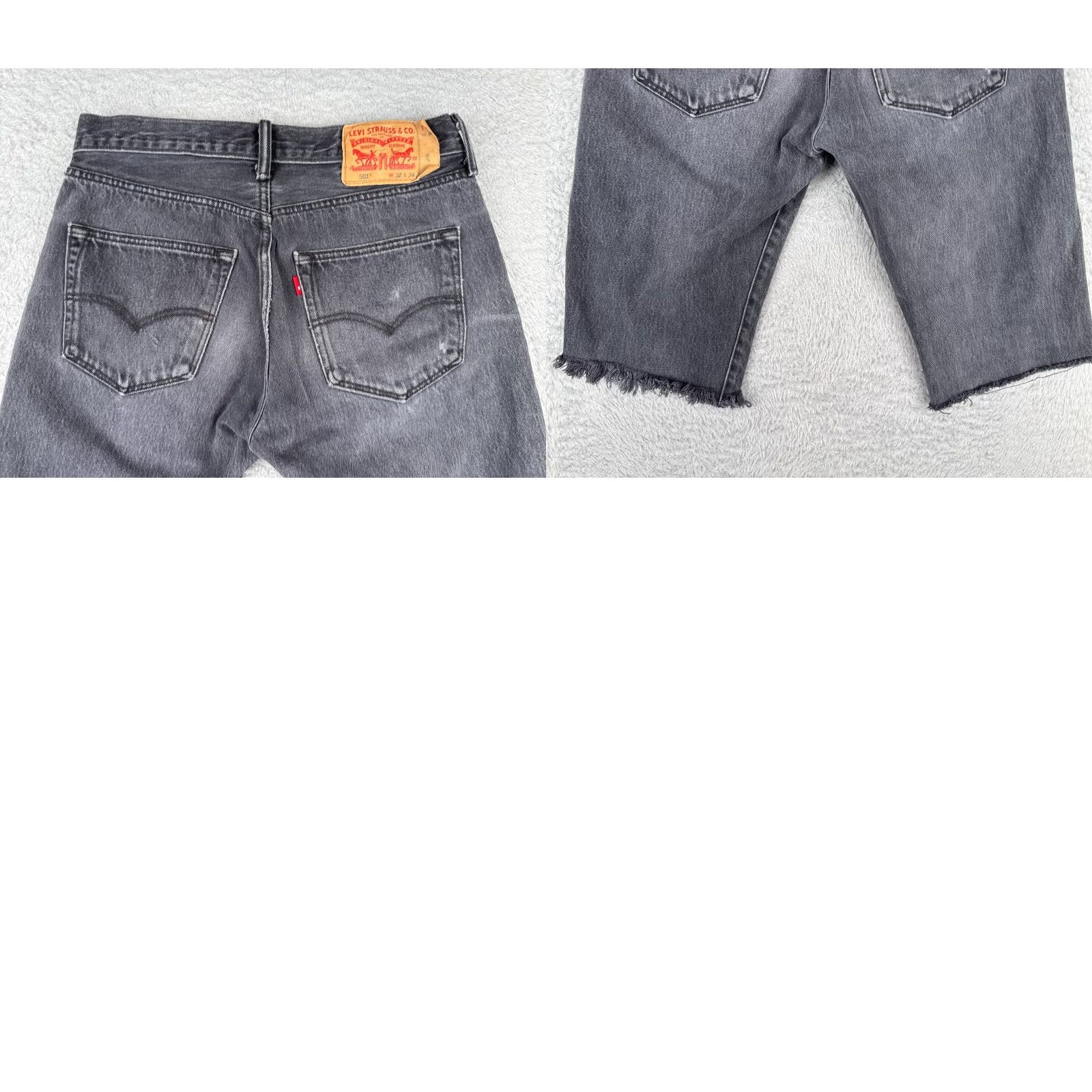 Levi's Levis Women’s Denim Shorts 32 Black Cutoff Button Fly 501 Cotton Blend 29x13 Shorts Size 24" / US 00 / IT 34 - 10 Thumbnail