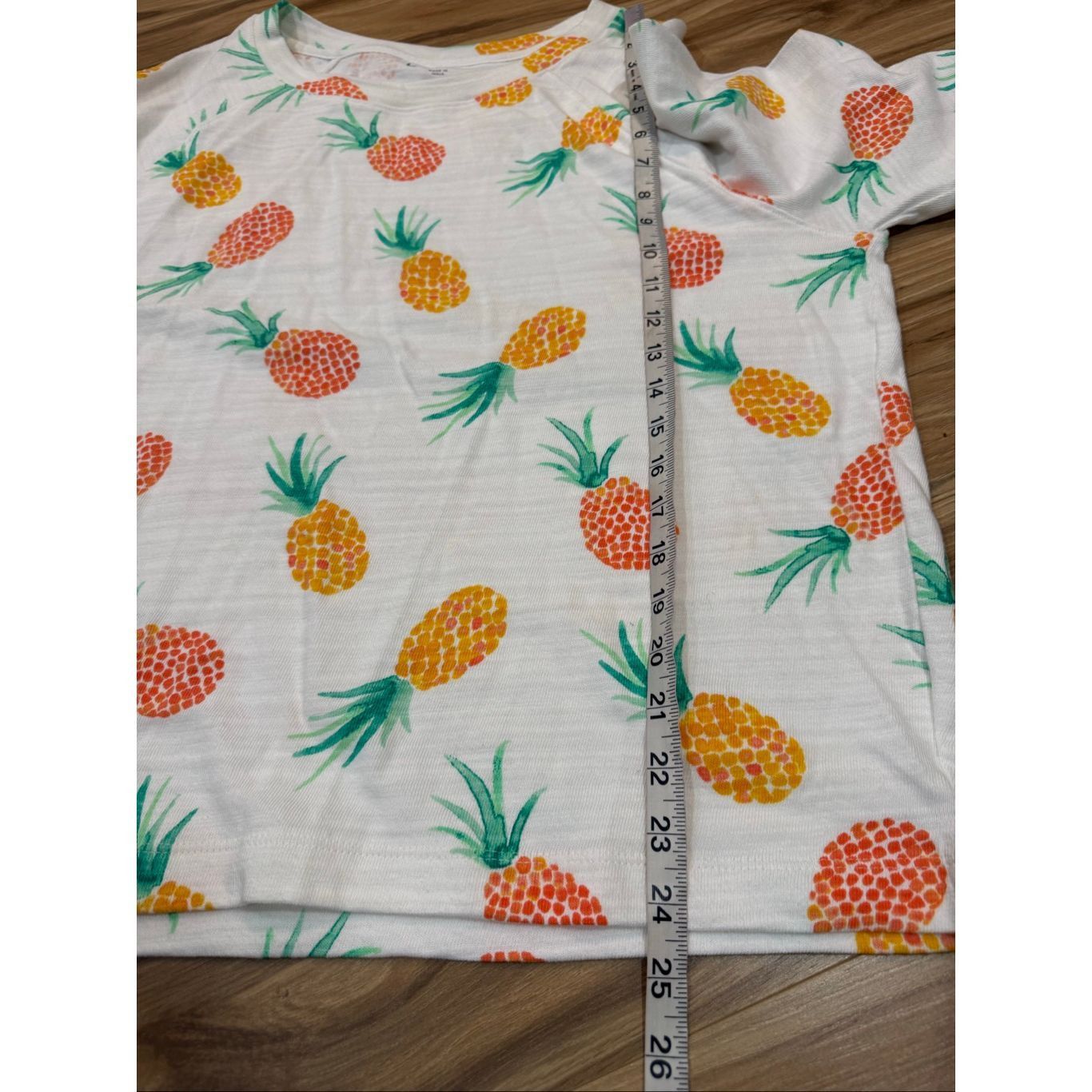 Loft LOFT white cotton pineapple print 3/4 sleeve knit top sweats Size L / US 10 / IT 46 - 7 Thumbnail