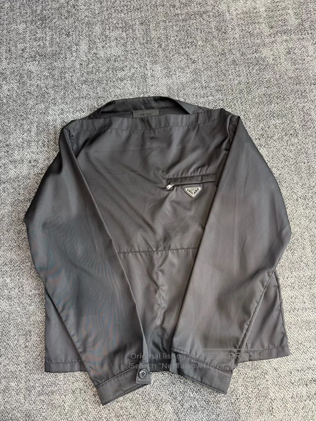 PRADA ブラック ジャケット 48 PRADA（プラダ） （PRADA）レザー テーラード ジャケット 3つボタン