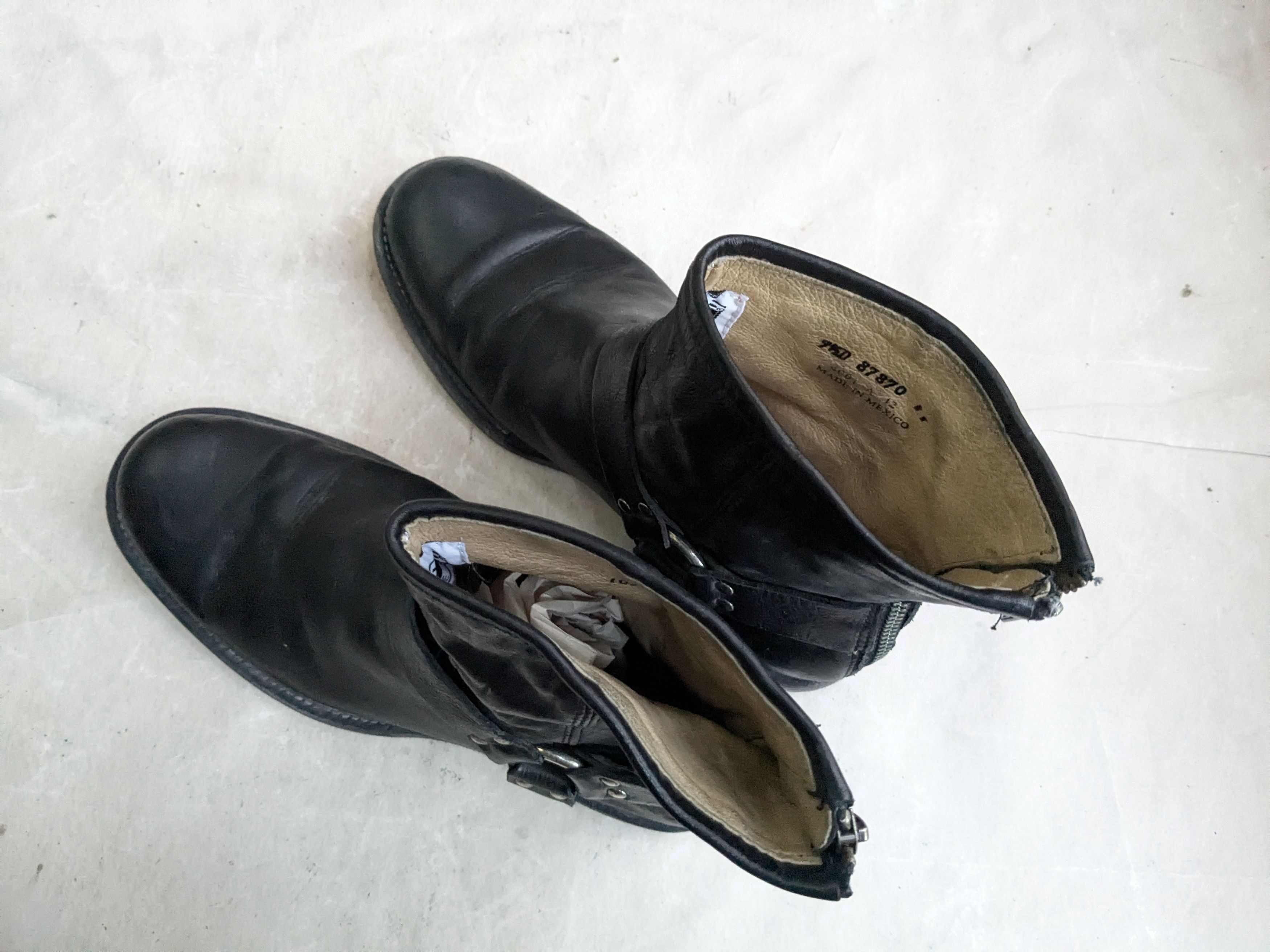 Frye Frye Harness Boots Black 9.5 D Leather Buckle Strap Size US 9.5 / EU 42-43 - 13 Thumbnail