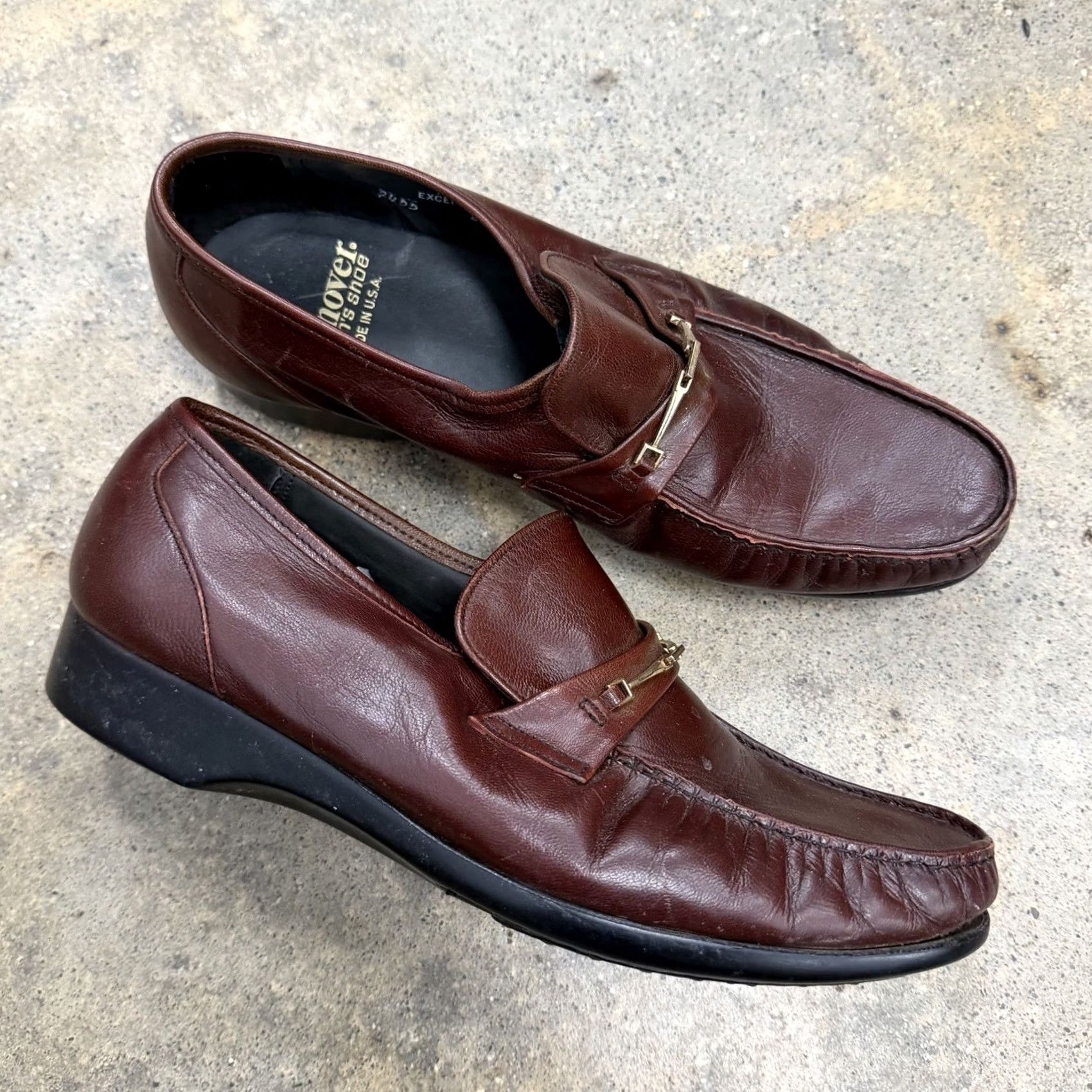 Vintage VINTAGE Hanover Penny Loafers Mens 10 Brown Leather Made in USA Ivy USA Oxford Dress Shoes Mens Brown Leather Penny Loafers Size US 9 / EU 42 - 2 Thumbnail