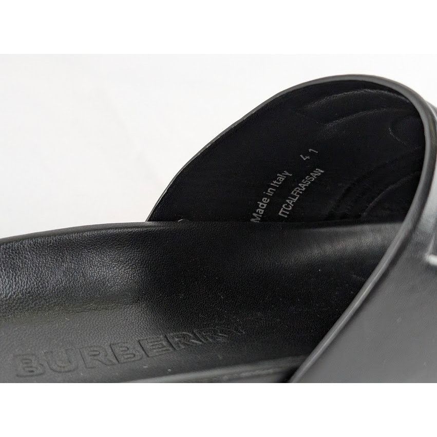 Burberry o1rshd1 Leather Embossed TB Monogram Slides in Black Size US 8 / EU 41 - 7 Thumbnail