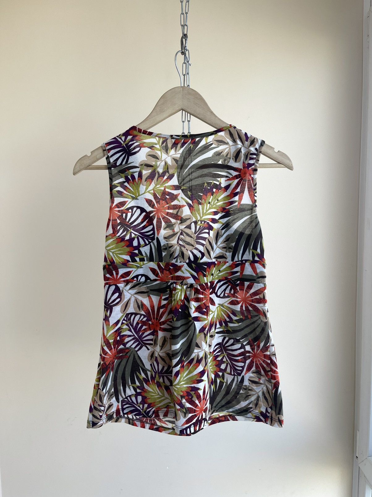 Other Cache Cache V-Neck Tropical Floral Print Mesh Tank Top 2000s Size L / US 10 / IT 46 - 2 Thumbnail