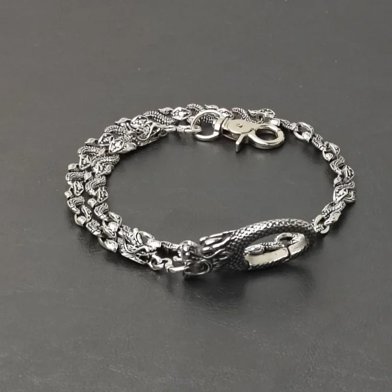 Jewelry Dragon Head Punk Pants Chain Silver Size ONE SIZE - 3 Thumbnail