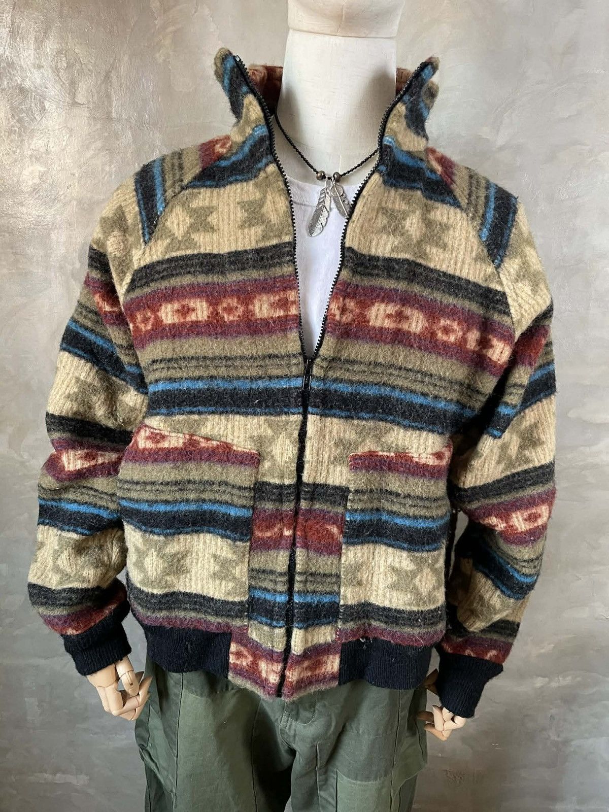 Woolrich Woolen Mills Vintage Woolrich Southwest Wool Bomber Jacket Size US L / EU 52-54 / 3 - 2 Thumbnail