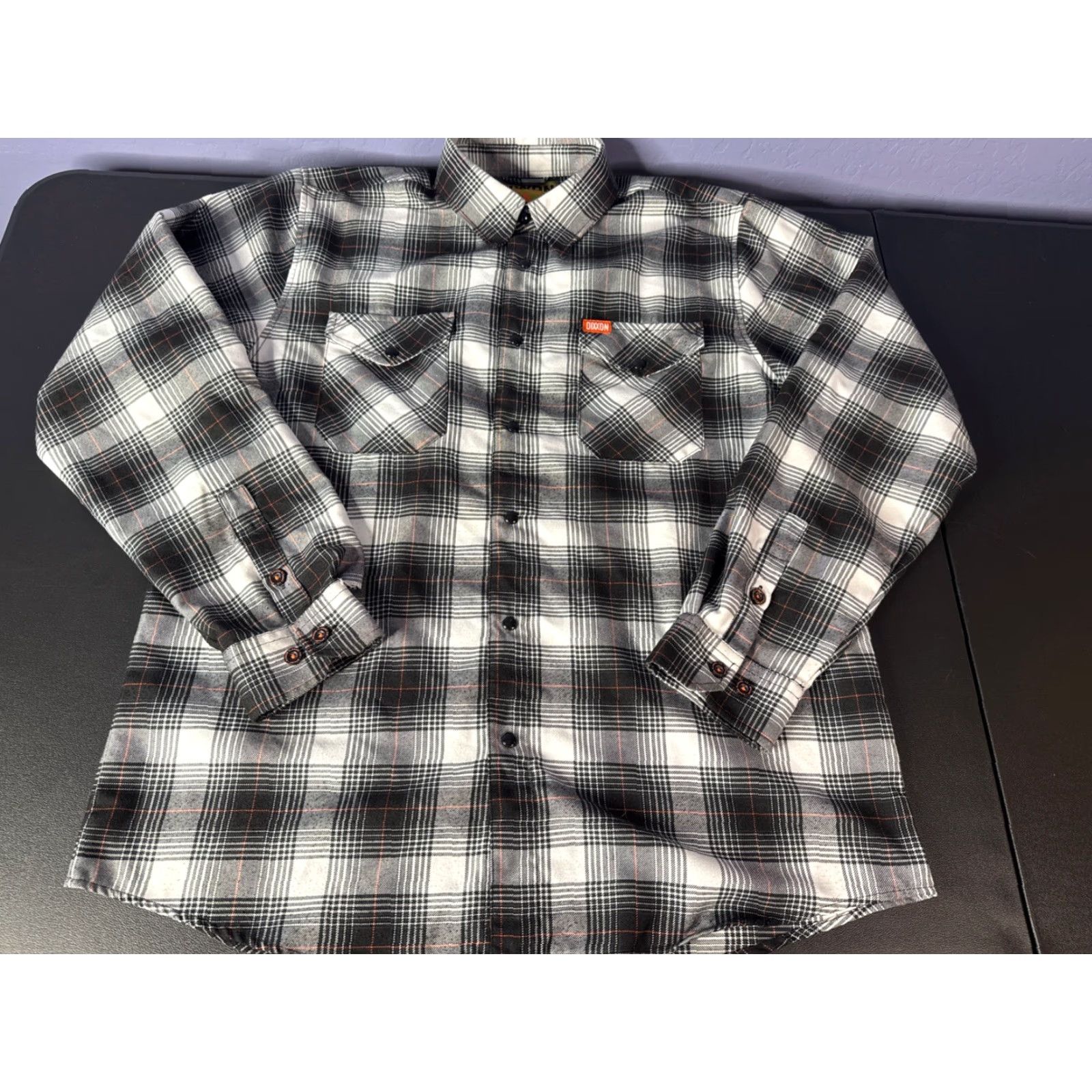 CO Dixxon Flannel Co The Arthur Plaid Snap Long Sleeve Shirt Men’s L Black White Mens Shirt Size US L / EU 52-54 / 3 - 2 Thumbnail