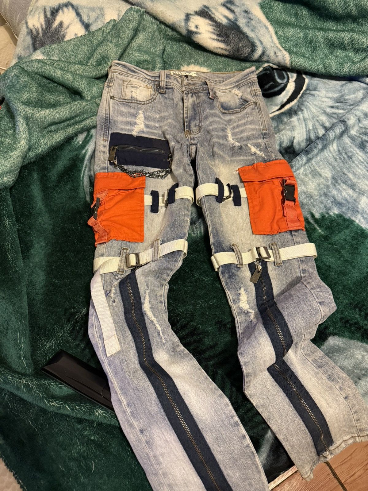 Other Jeans preme denim cargo pants jeans zipper Size US 30 / EU 46 - 6 Thumbnail
