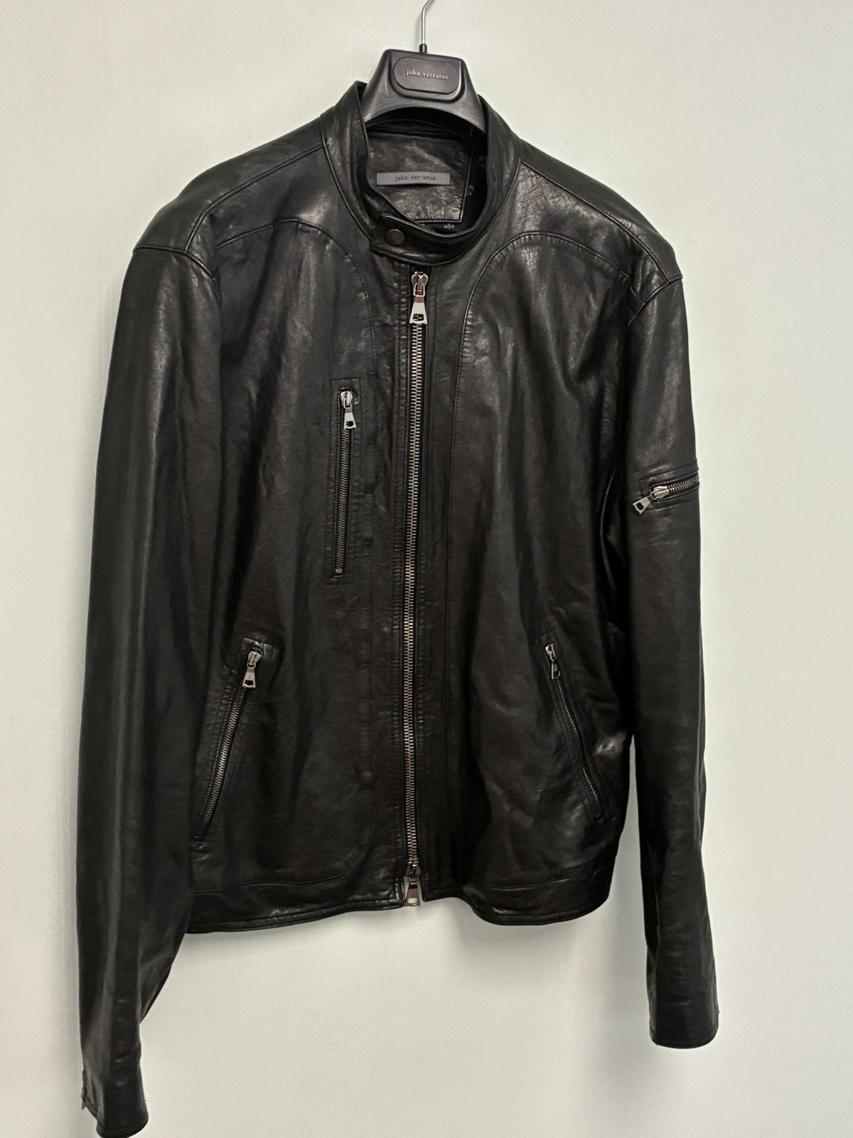John Varvatos Lambskin Leather Moto Jacket EU 54 USA 44 Size US L / EU 52-54 / 3 - 9 Thumbnail