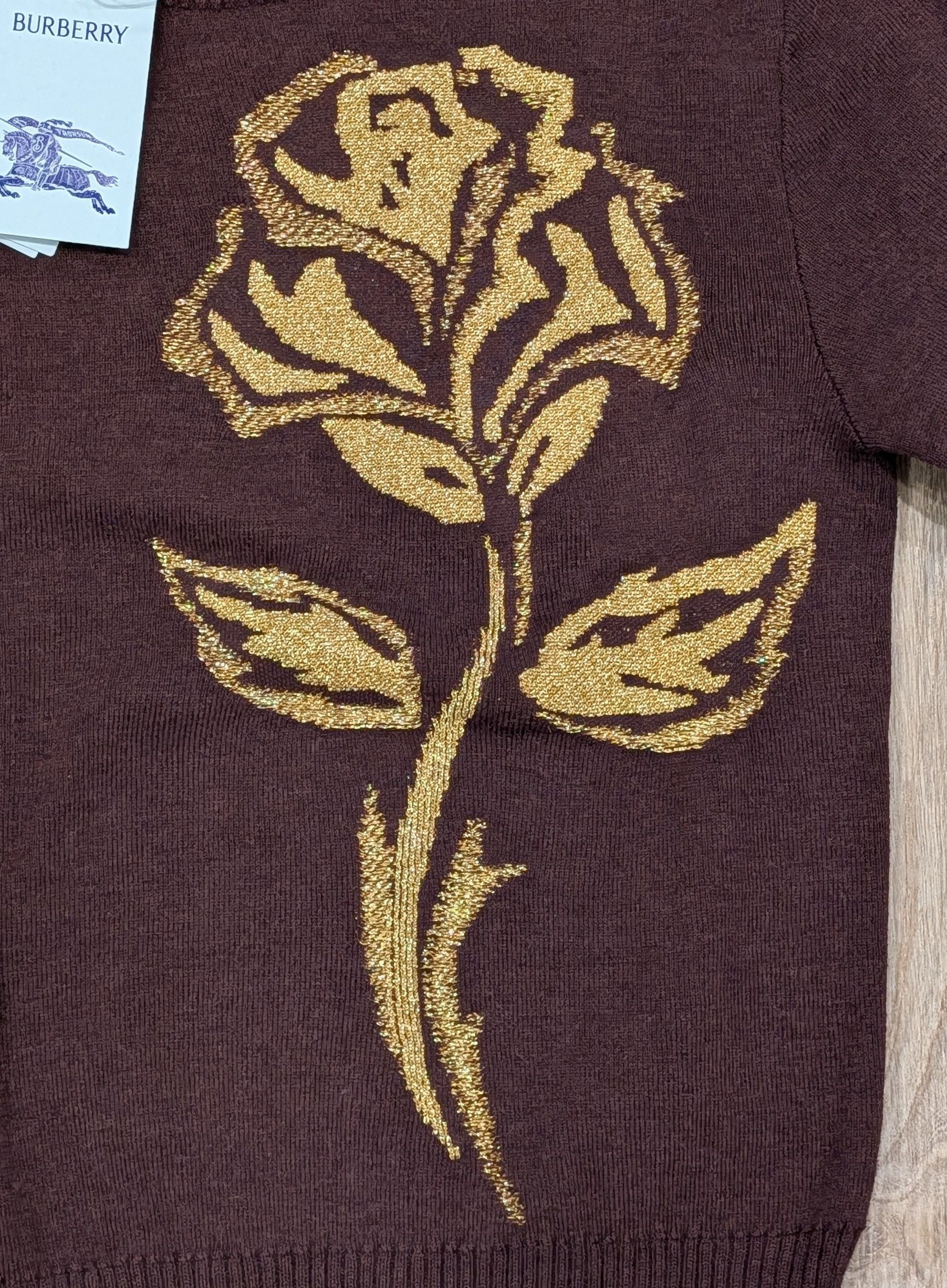 Burberry Burberry Stretch Floral Crewneck Sweater Treacle Small Size US S / EU 44-46 / 1 - 3 Thumbnail