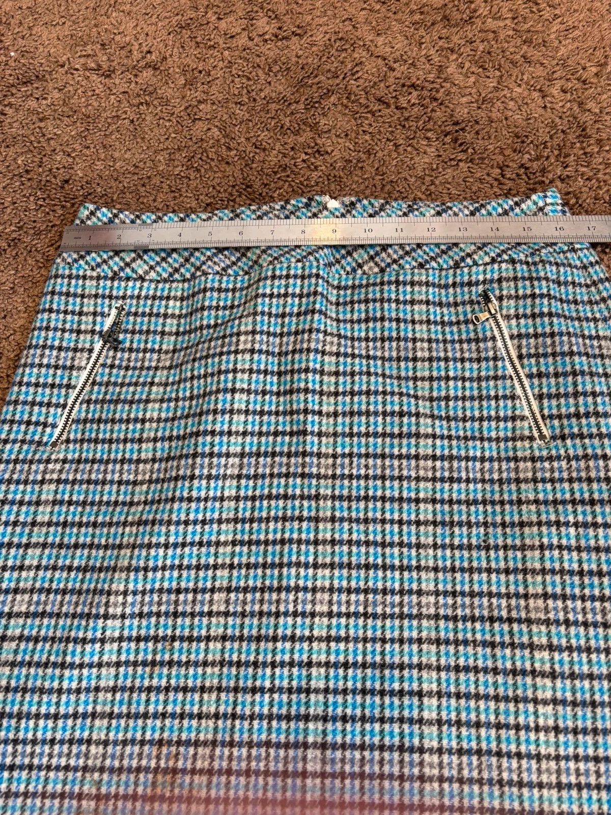 Talbots Talbots Skirt Women's Blue Black Wool Blend Plaid A-Line Size 30" / US 8 / IT 44 - 9 Thumbnail