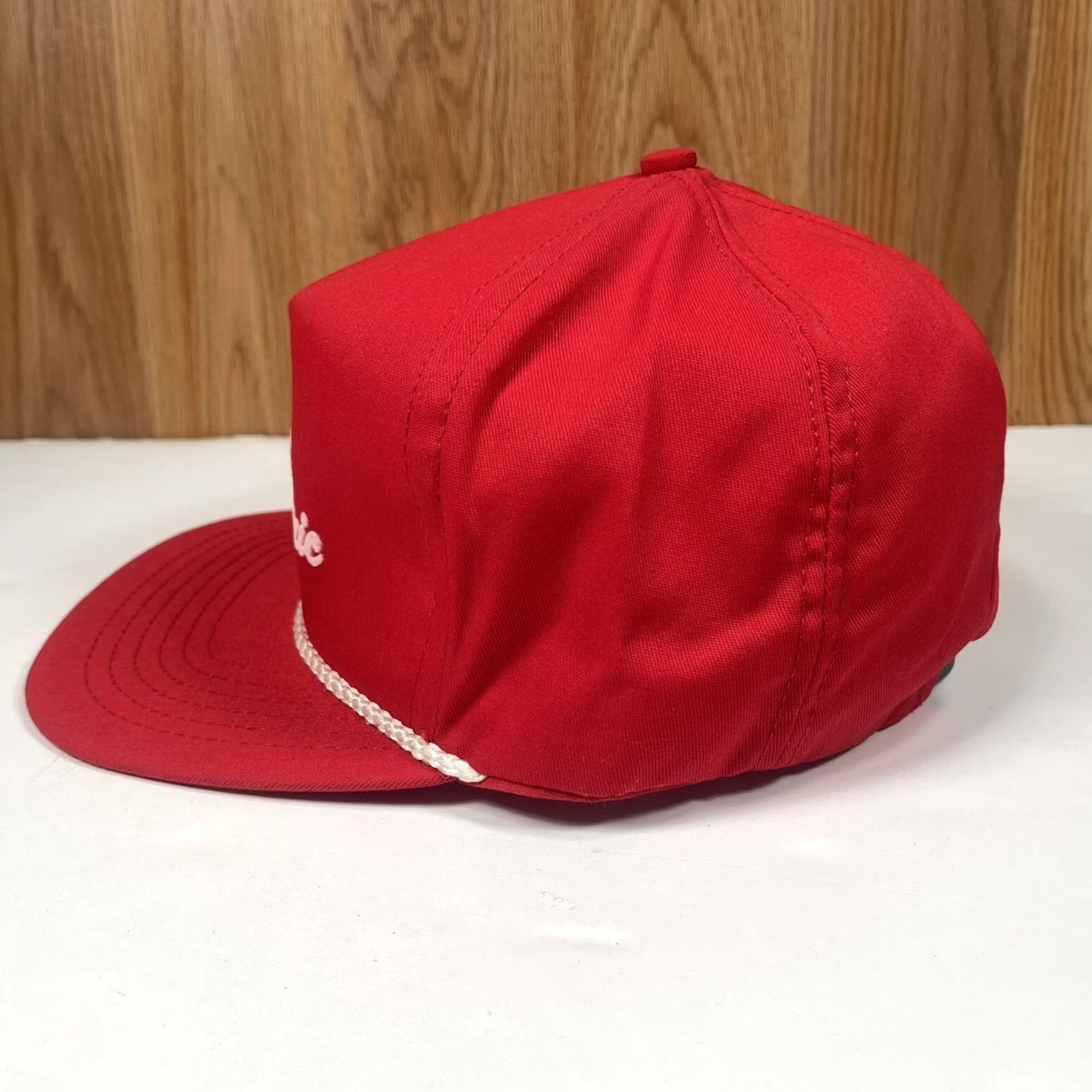 Vintage VINTAGE Identity Headwear Trucker Hat Cap Red Adult Men Adjustable Rope Electric Solomon Electric Rope Adjustable Trucker Hat Red Size ONE SIZE - 4 Thumbnail