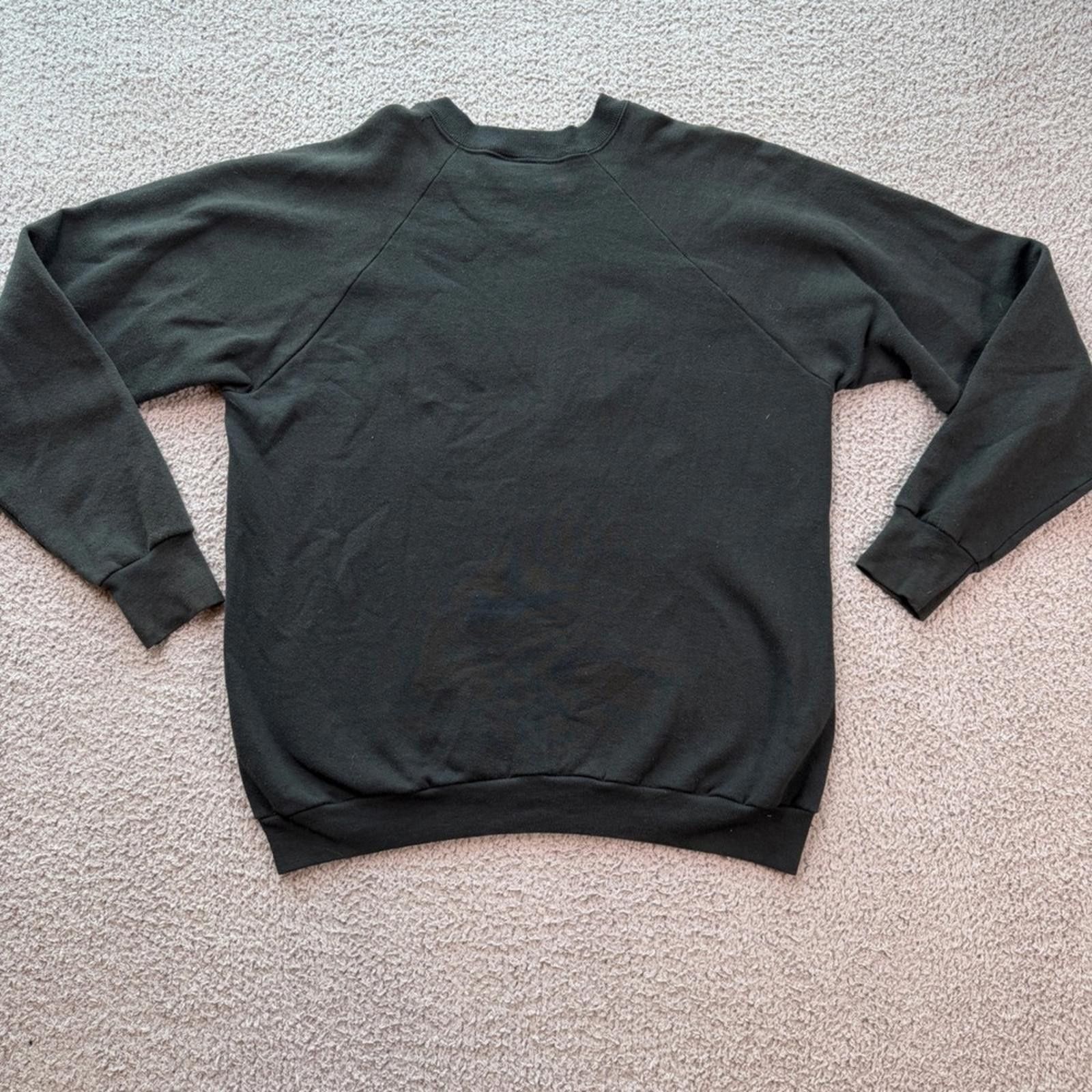 Other Vintage 80s Hand Painted Floral Paint Sweatshirt XL Black Size XL / US 12-14 / IT 48-50 - 3 Thumbnail