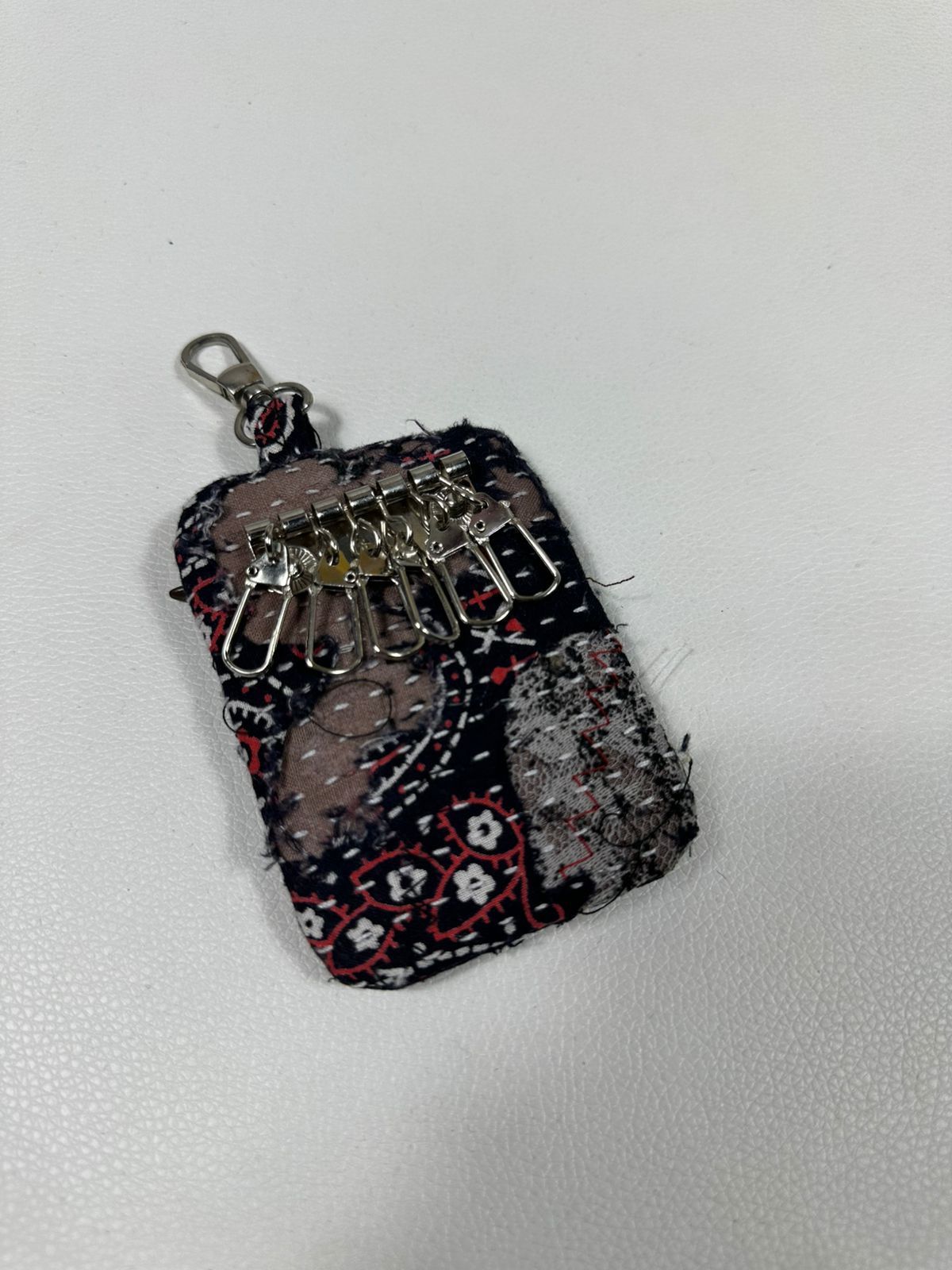 Handmade Custom Made Distressed Paisley Patchwork Boro Keychain Size ONE SIZE - 5 Thumbnail
