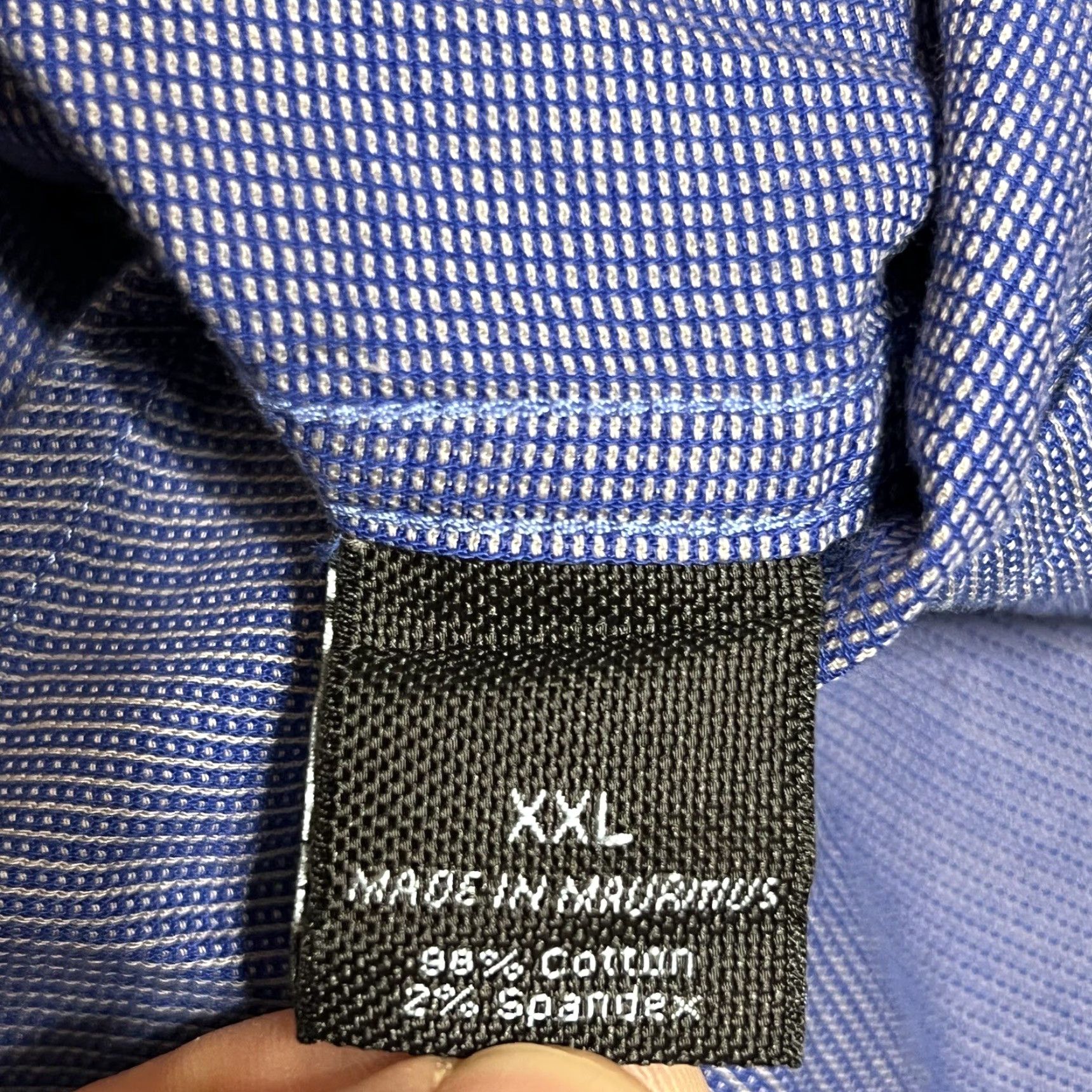 Marcs Marc Anthony Shirt Mens XXL Button-Up Blue Long Sleeve Stretch Slim Fit Collared Woven Cotton Blend Size US XXL / EU 58 / 5 - 8 Thumbnail