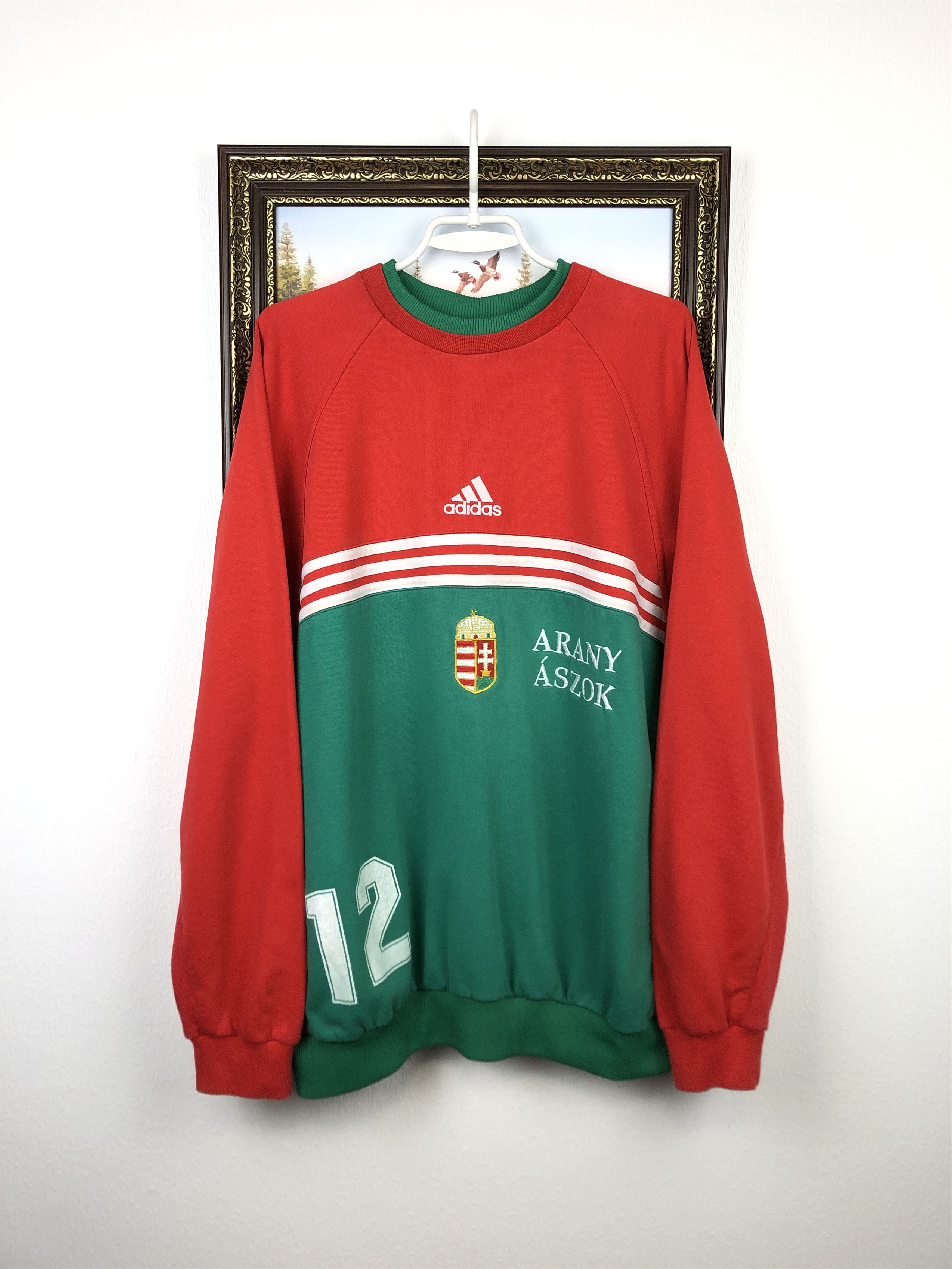 Adidas Vintage Adidas Hungary Sweatshirt Player Issue Soccer Size US L / EU 52-54 / 3 - 1 Thumbnail