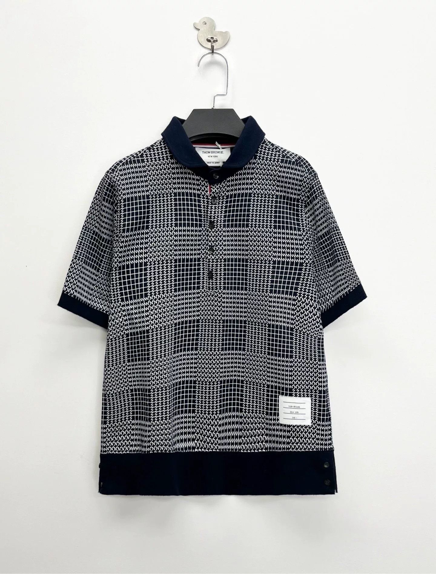 Thom Browne Thom Browne Houndstooth Placket Polo Short-Sleeve Size US S / EU 44-46 / 1 - 1 Thumbnail