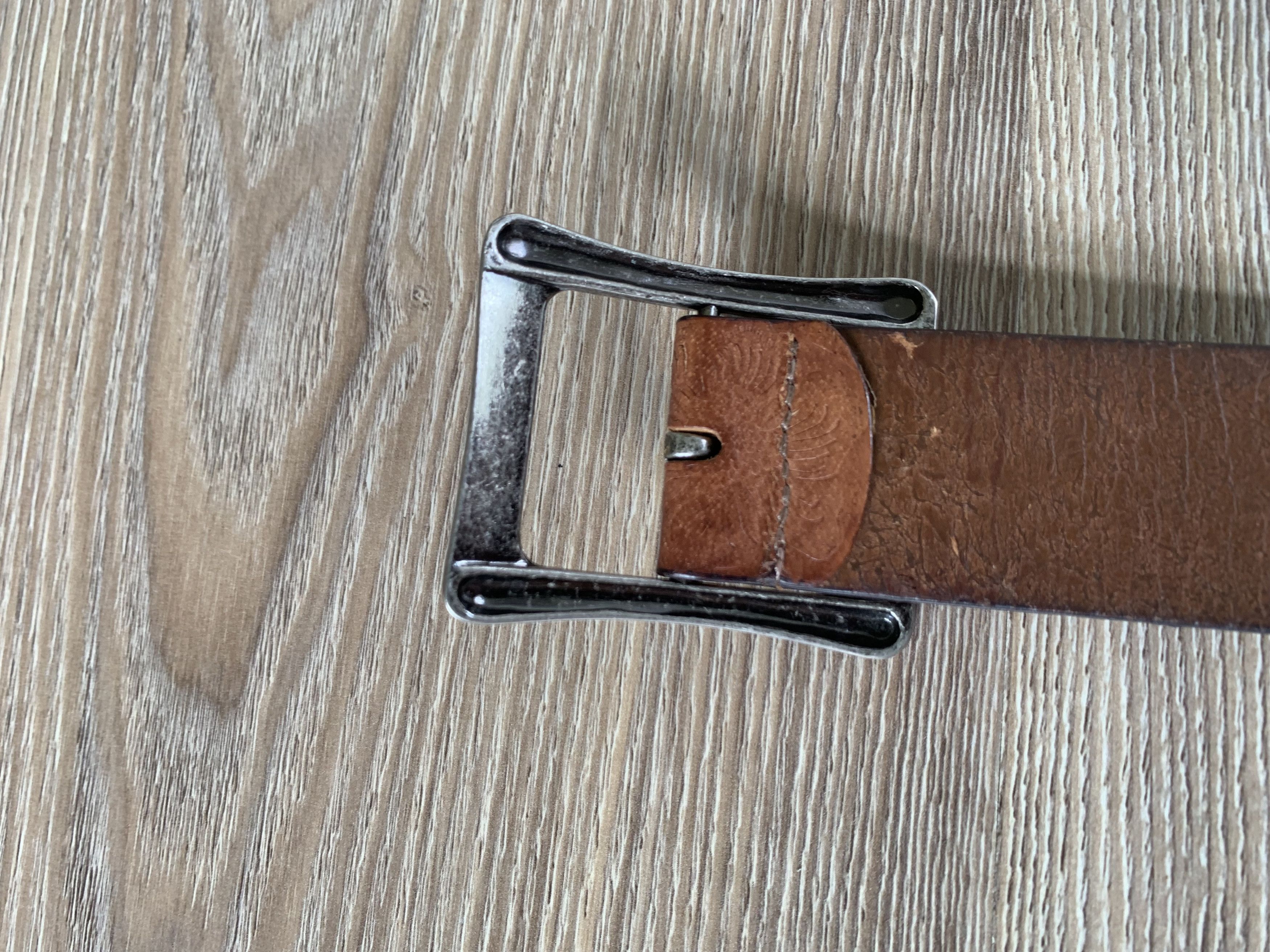 Designer × Vintage Bon A Parte Embossed Brown Leather Belt Size ONE SIZE - 3 Thumbnail