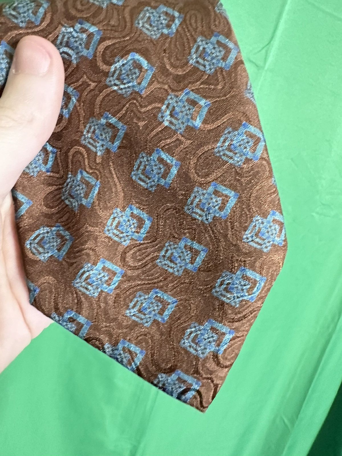 Rubinacci Pure silk liquid gloss effect men’s neck tie Italy Size ONE SIZE - 5 Thumbnail