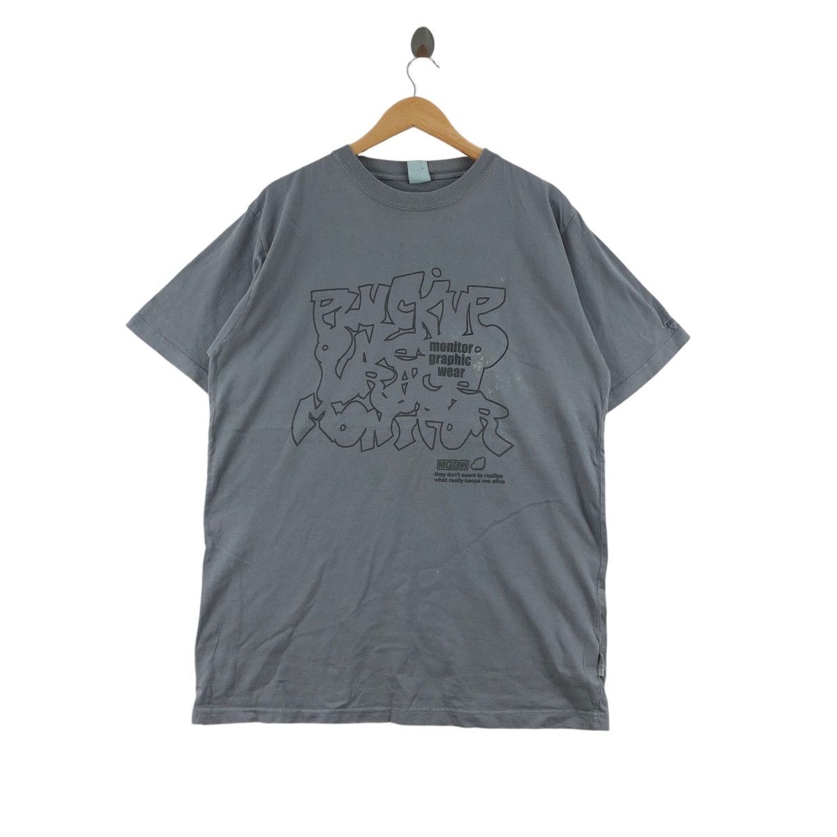 Japanese Brand MONITOR GDW Reflective Logo Art Graffiti Tee Shirt Size US L / EU 52-54 / 3 - 1 Thumbnail