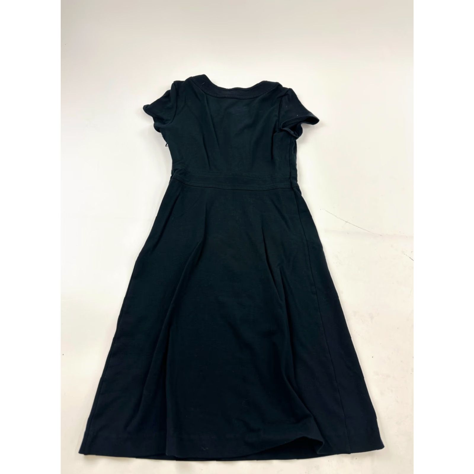 Banana Republic Banana Republic Dress Women Size 4 Black A-Line Knee Length Side Zip Pockets Button Front Cap Sleeve Round Neck Womens Size S / US 4 / IT 40 - 7 Thumbnail