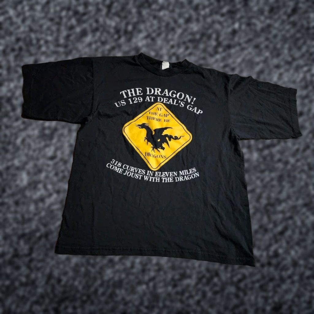 Gap VINTAGE Unbranded T-Shirt Dragon Slayer Deals Gap Smokey Mountains Double-Sided Black 100% cotton Mens S Dragon Slayer Motorcycle 1990s Shirts Men Size US S / EU 44-46 / 1 - 1 Thumbnail