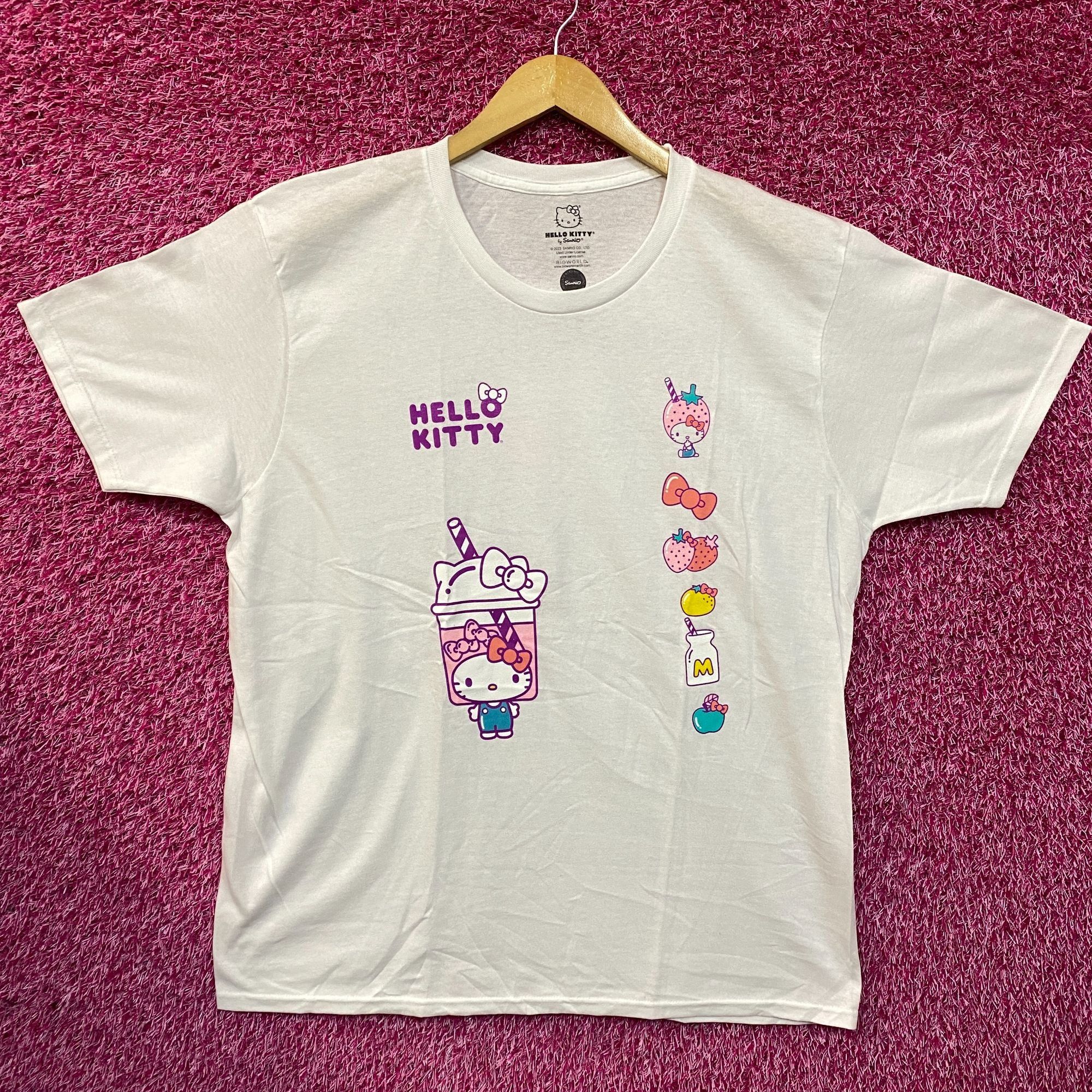 Disney Sanrio Hello Kitty Boba Tea & Strawberry Milkshake T-Shirt S Size US XL / EU 56 / 4 - 1 Thumbnail