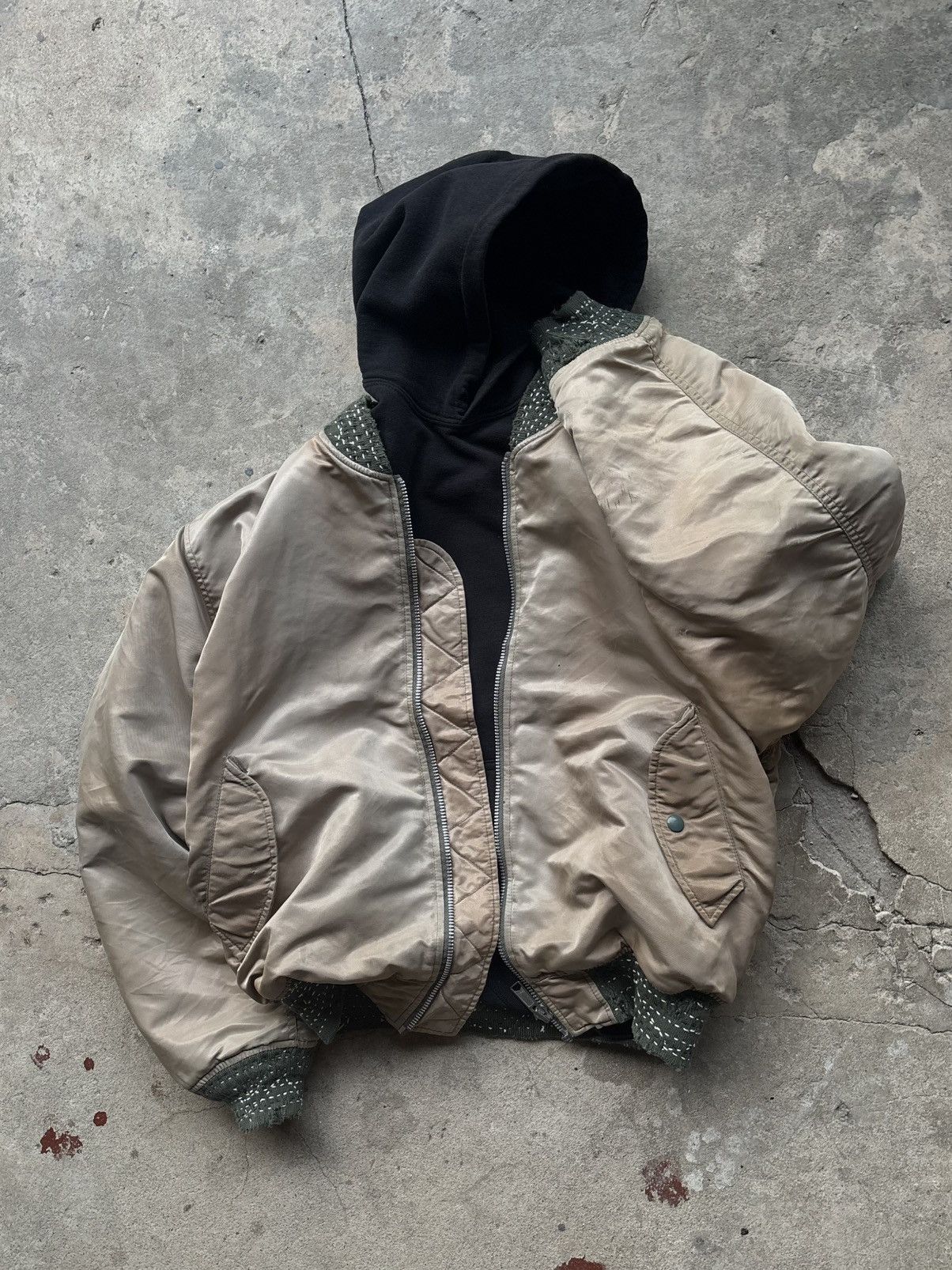 Other Distressed!! Sashiko MA-1 Bomber Flight Jacket 1 of 1 Size US XL / EU 56 / 4 - 1 Thumbnail