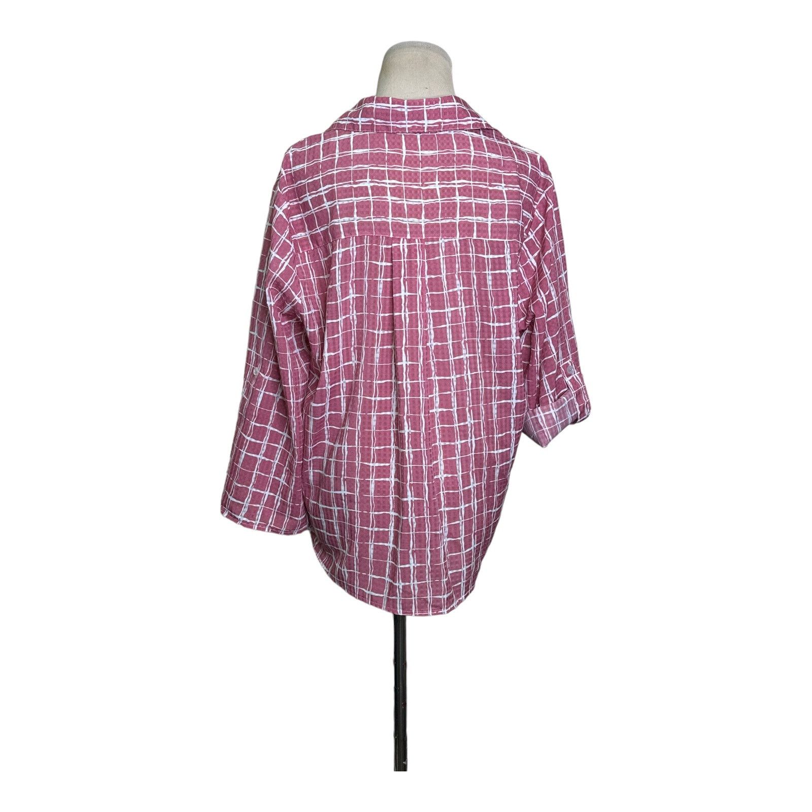 REVOLVE Jon & Anna pink plaid buttoned front tie shirt size Large Size L / US 10 / IT 46 - 9 Thumbnail