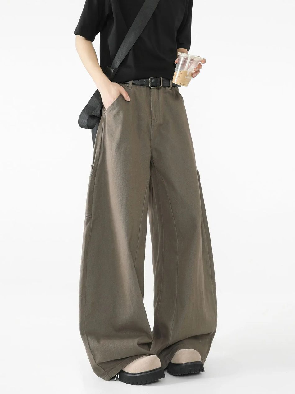 Japanese Brand Retro loose straight brown jeans Size US 32 / EU 48 - 4 Thumbnail
