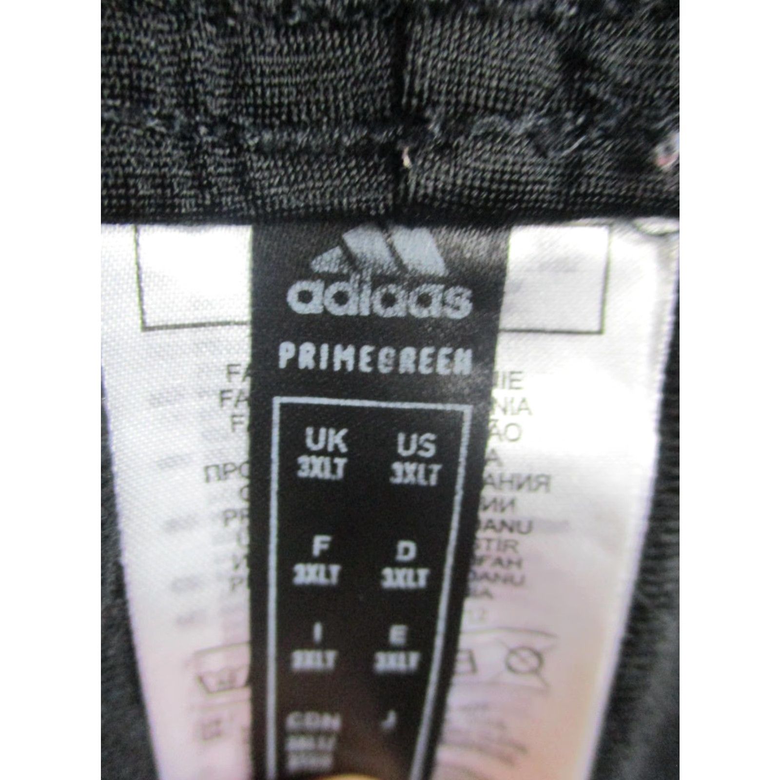 Adidas Adidas Mens 3XLT Black Primegreen Side Stripe Track Pants - Drawstring Waist, Pockets, Elastic - Big & Tall Mens Size US 39 - 7 Thumbnail